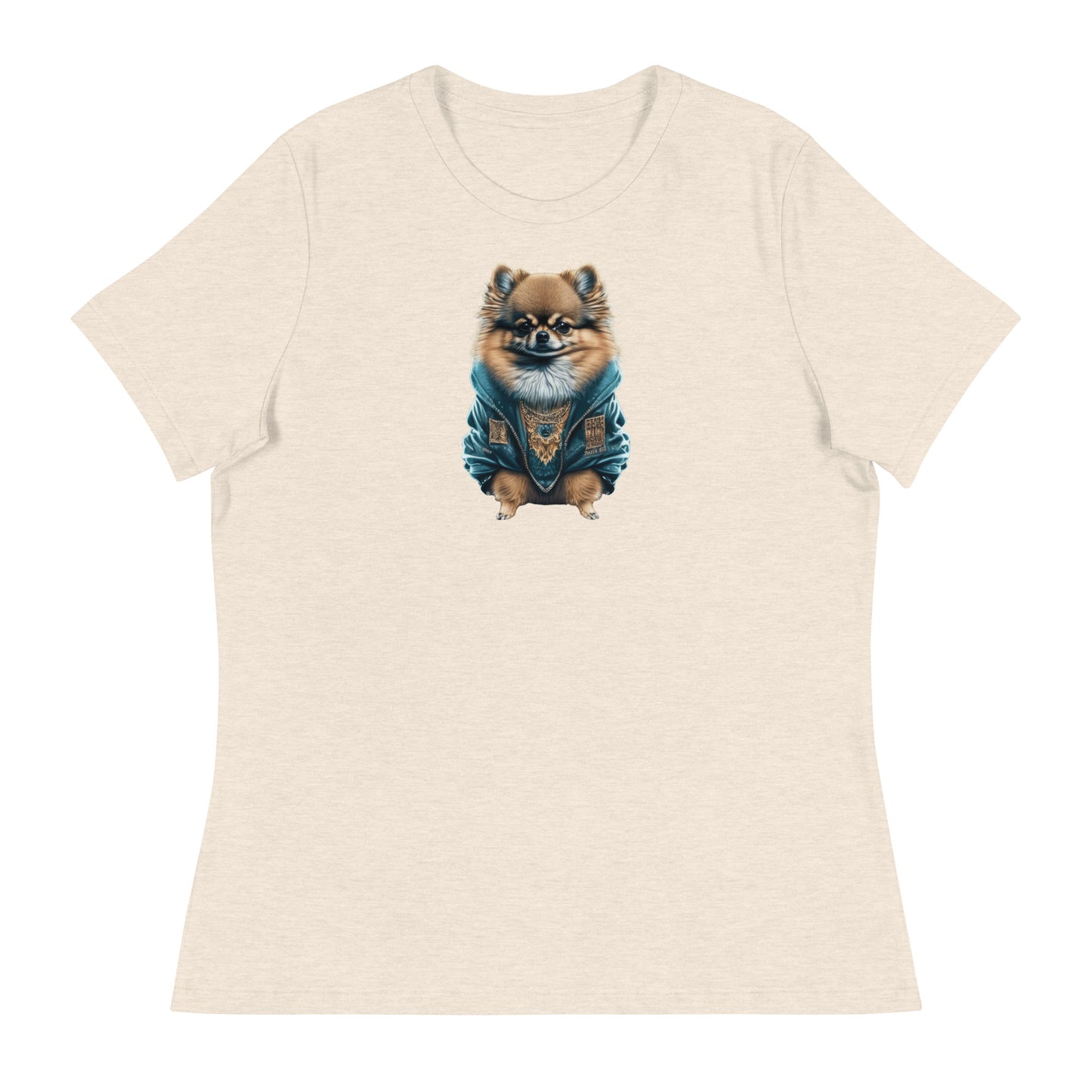 Fancy Pomeranian Women's Dog Lover T-Shirt Heather Prism Natural