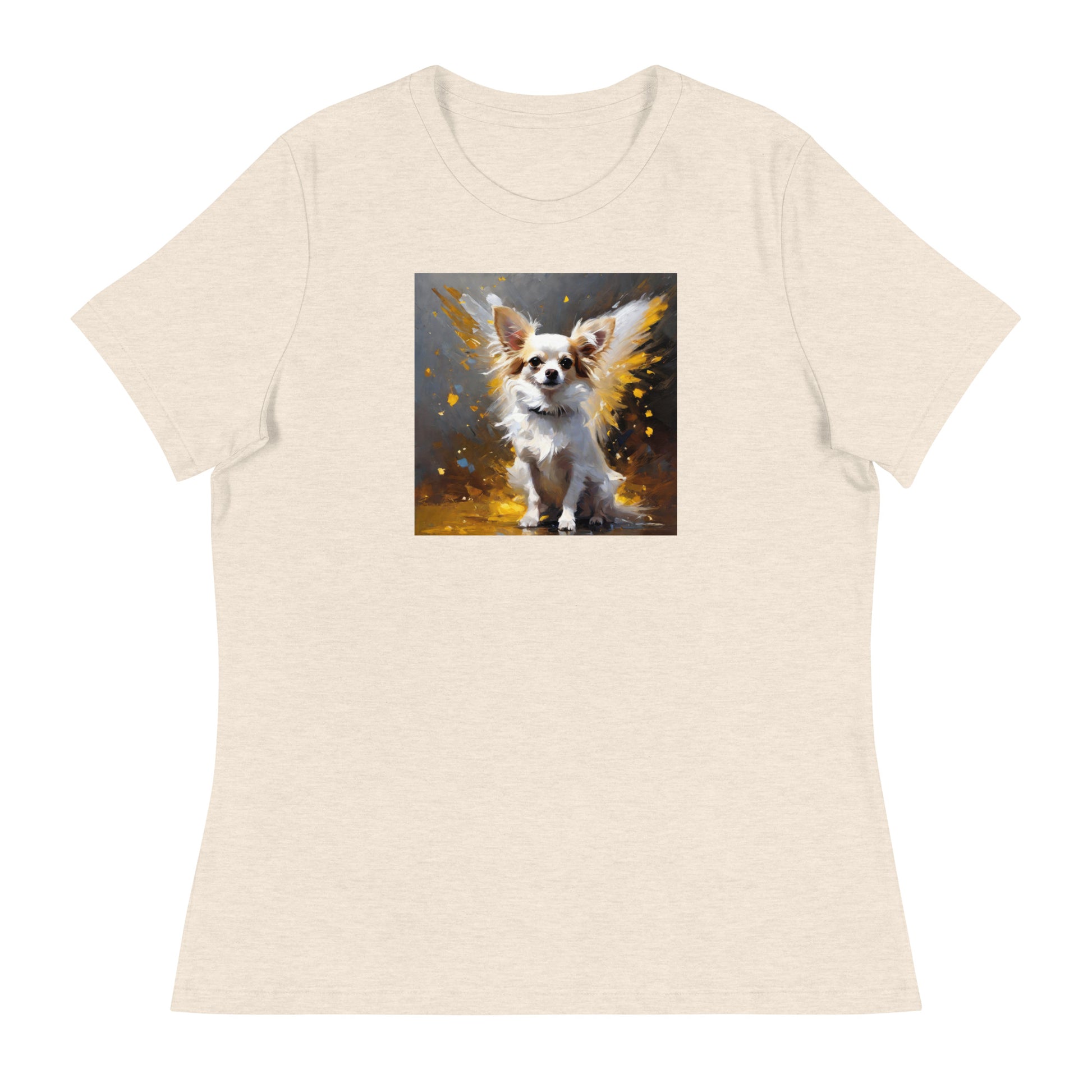 Angel Chihuahua Women's Dog Lover T-Shirt Heather Prism Natural