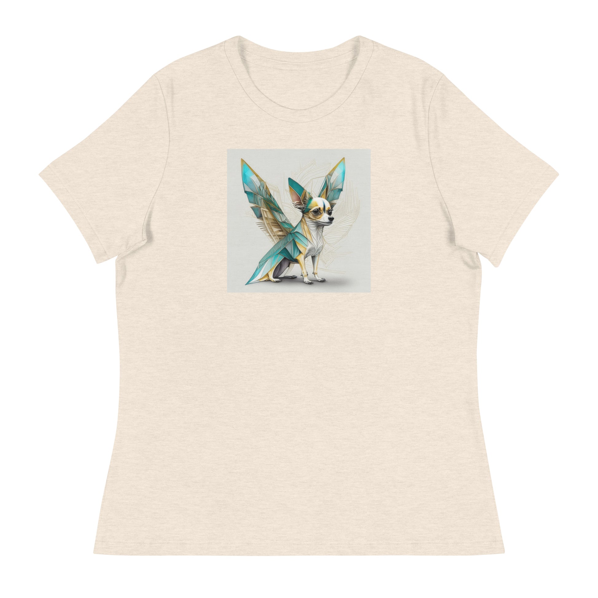 Chihuahua with Wings Women's Dog Lover T-Shirt Heather Prism Natural