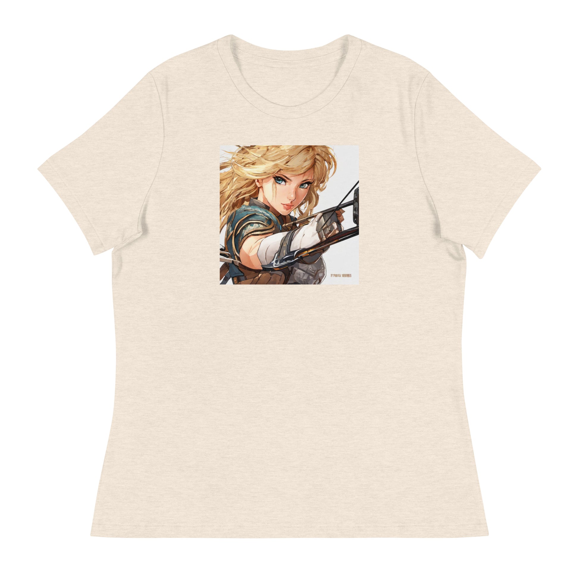 Fierce Shieldmaiden Women's Anime T-Shirt Heather Prism Natural