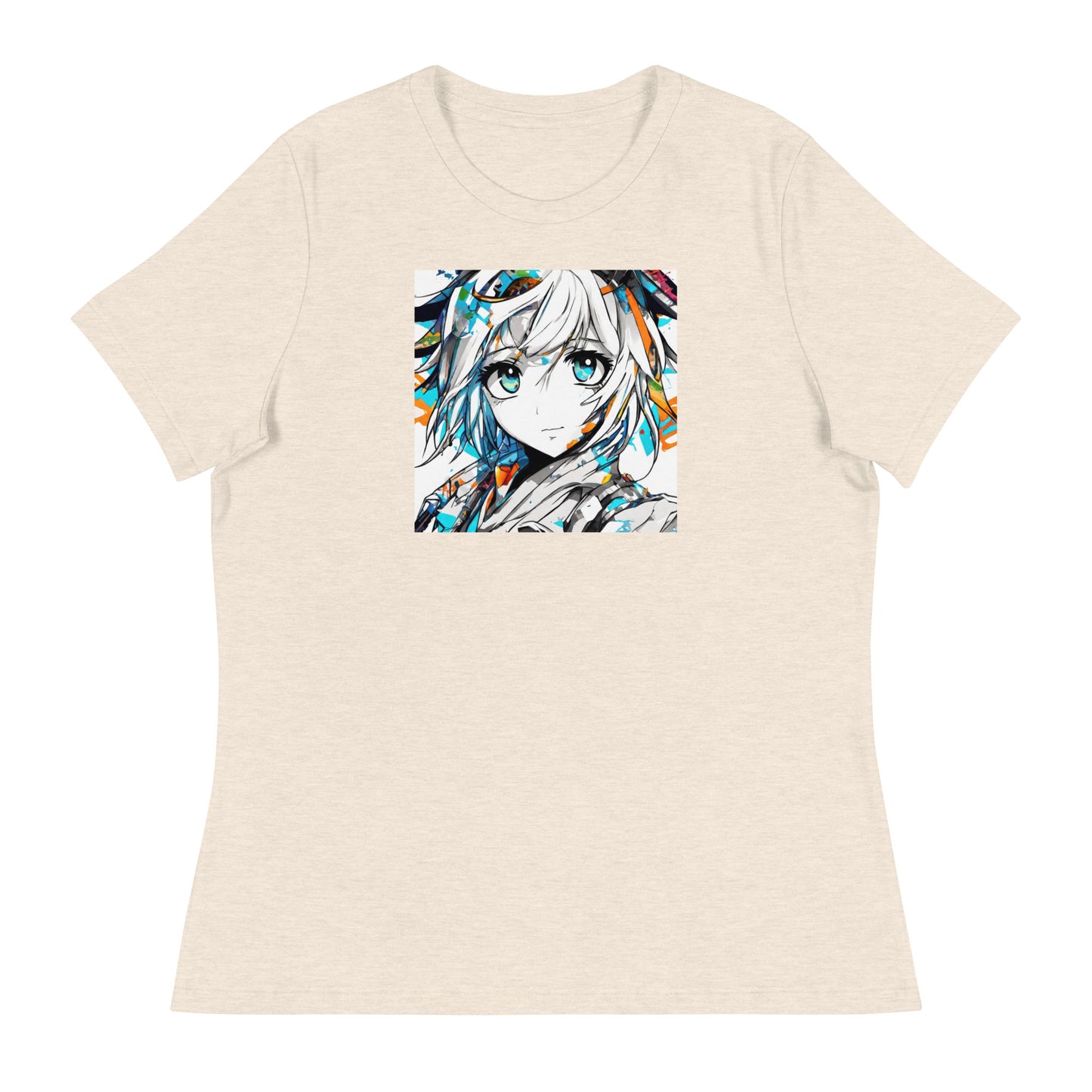 Women's Anime Addict T-Shirt Heather Prism Natural