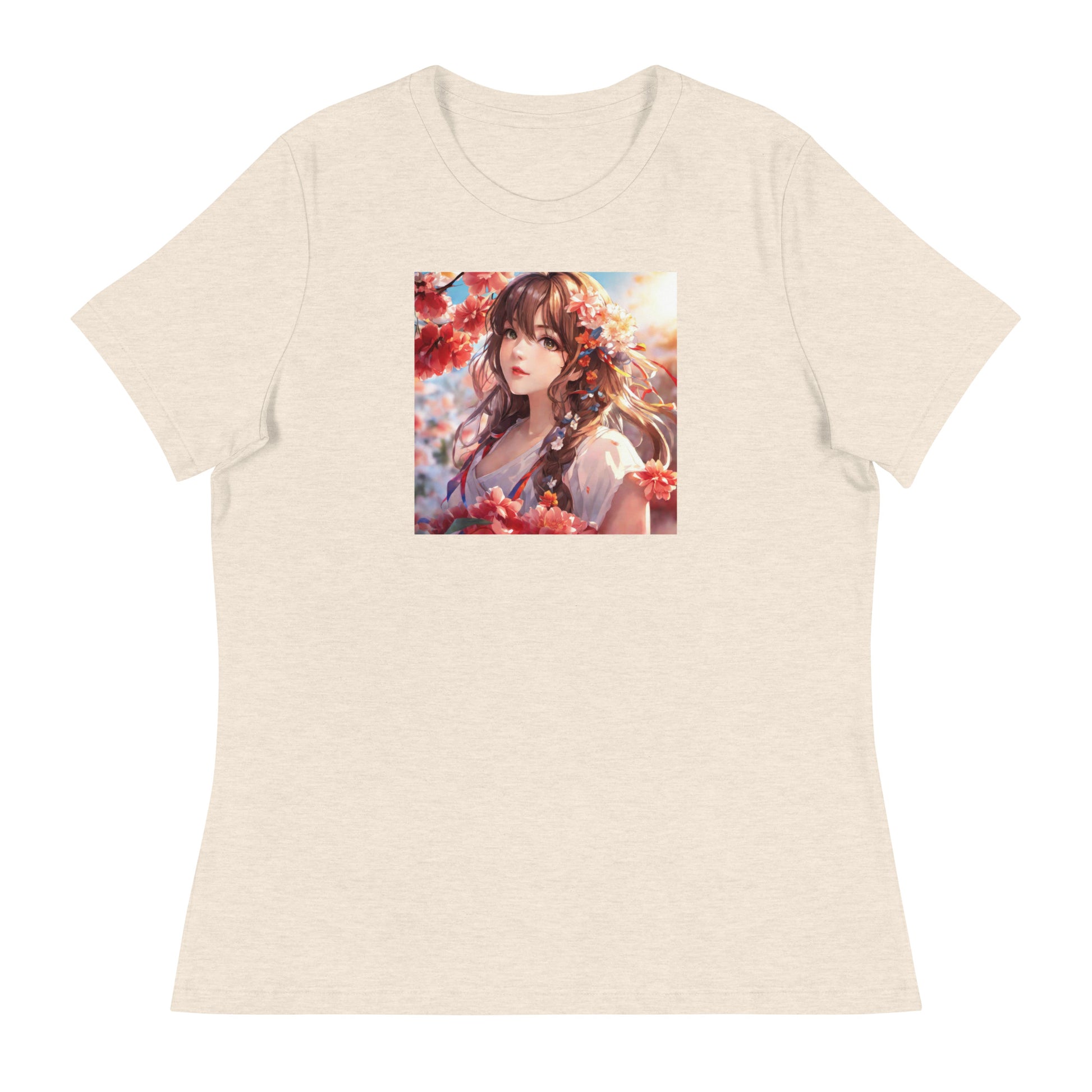 Graceful & Lovely Women's Anime T-Shirt Heather Prism Natural