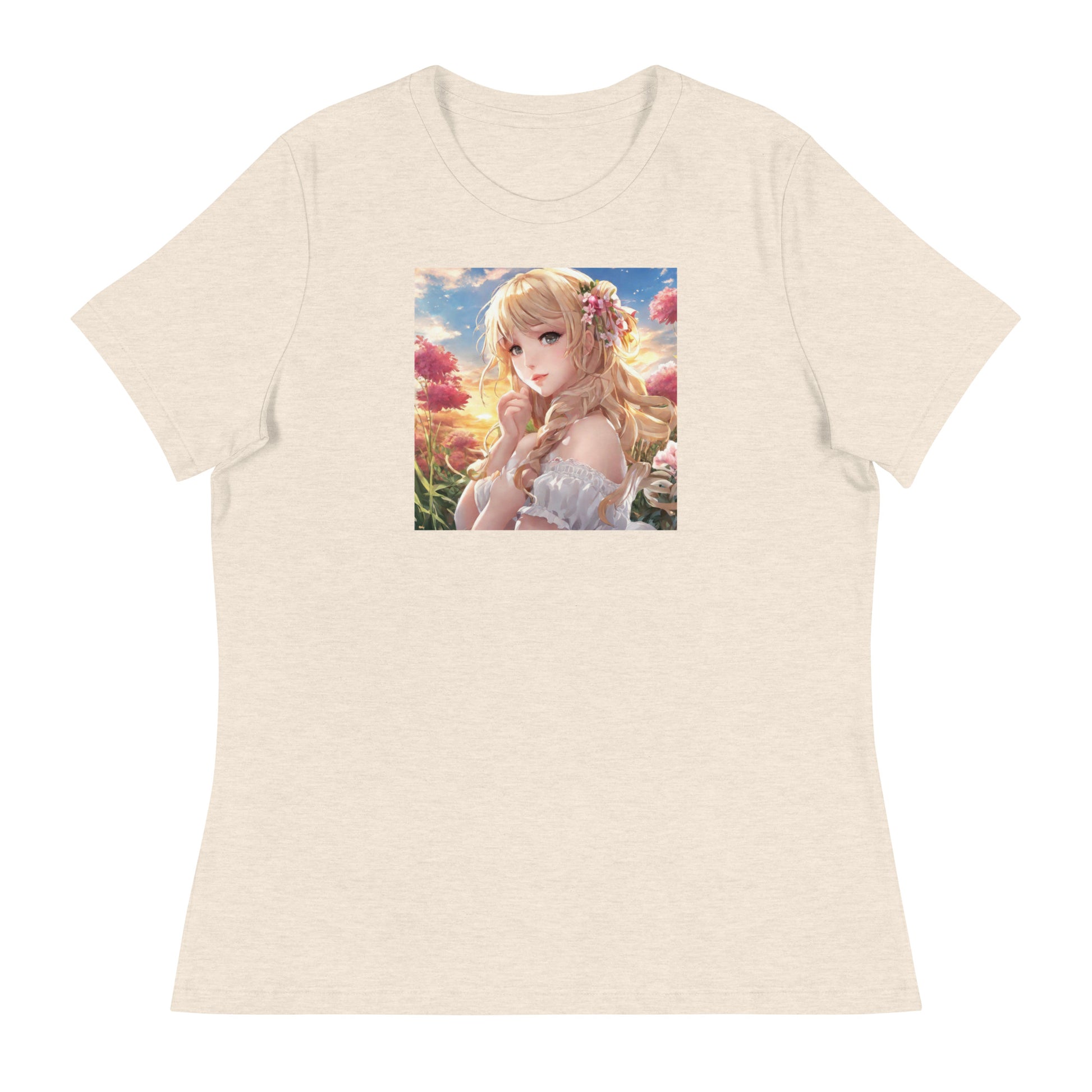 Timeless Beauty Women's Anime T-Shirt Heather Prism Natural