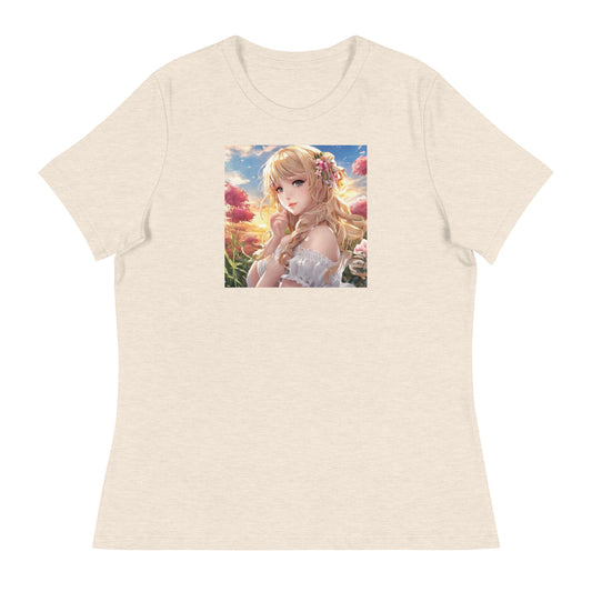 Timeless Beauty Women's Anime T-Shirt Heather Prism Natural