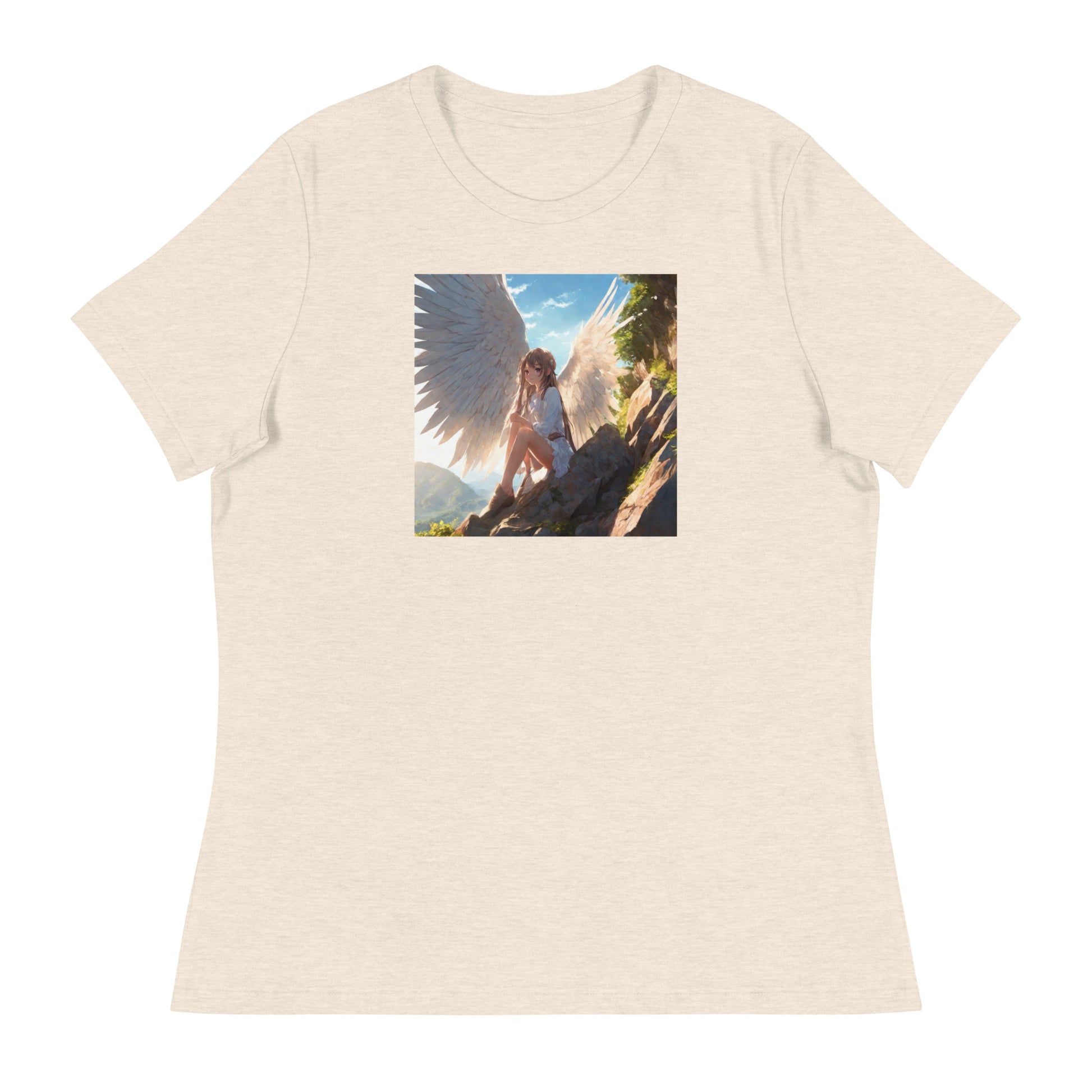 Beautiful Angel Women's Anime T-Shirt Heather Prism Natural