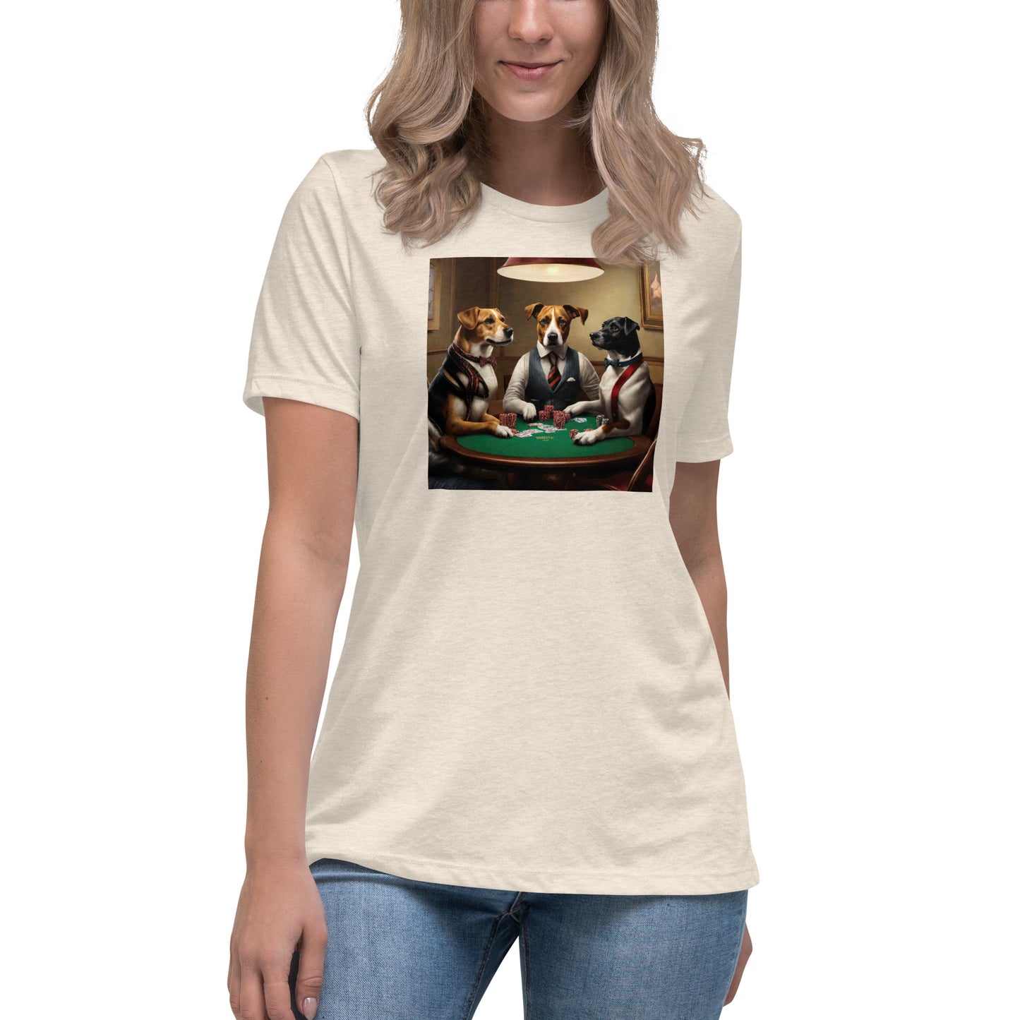 Pooches Playing Poker Women's Funny T-Shirt