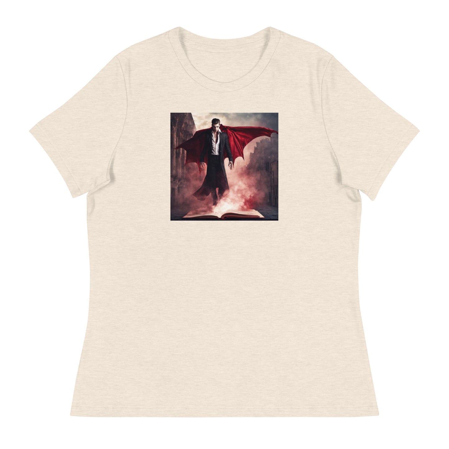 Women's Vampire Book Lover T-Shirt Heather Prism Natural