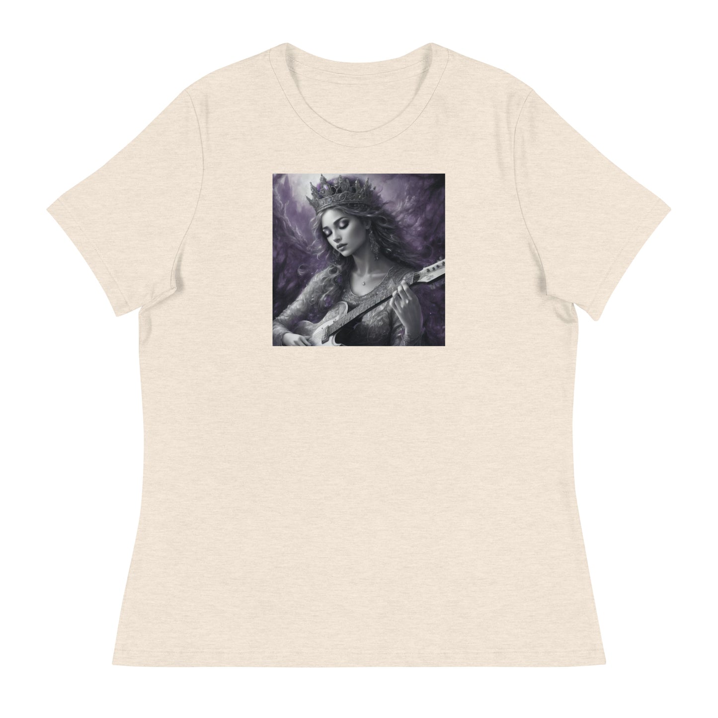 Princess Woman Playing the Guitar T-Shirt Heather Prism Natural