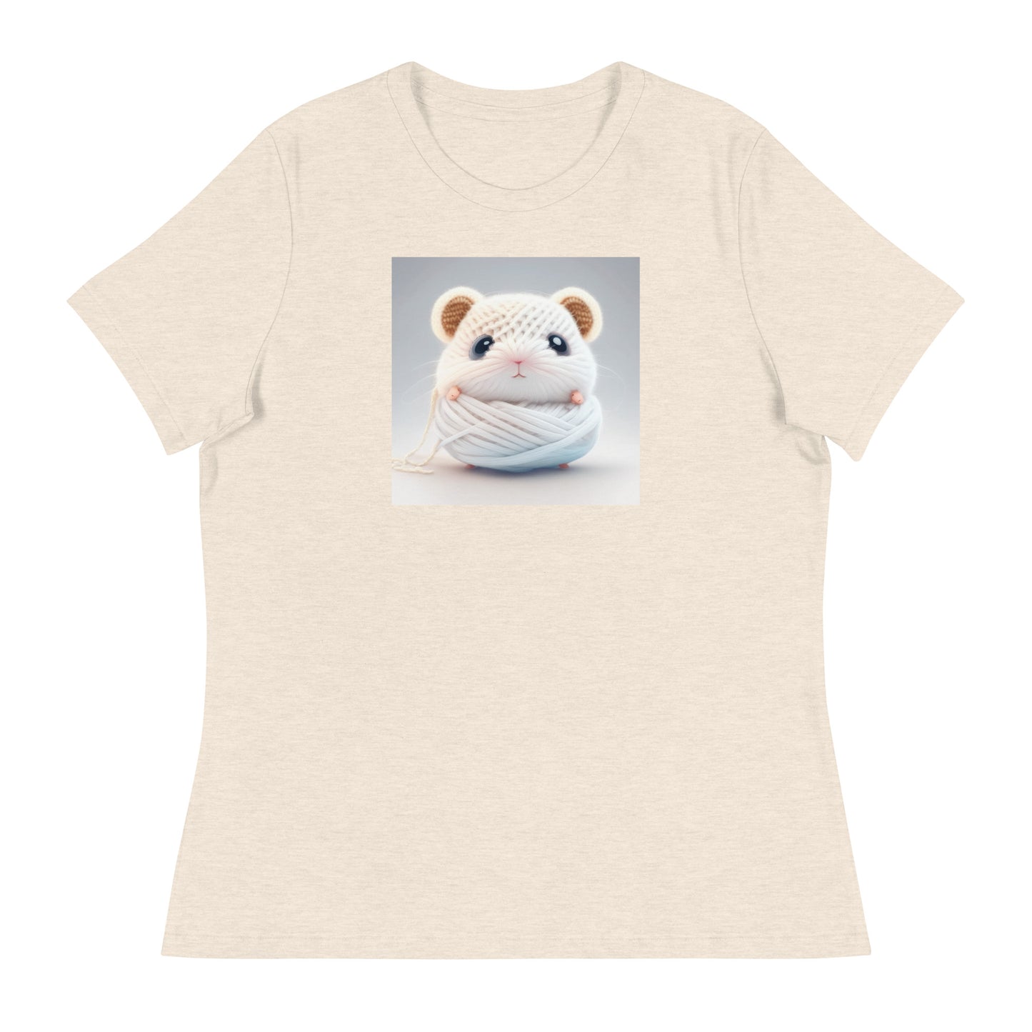 Women's Hamster Amigurumi Crochet Lover T-Shirt Heather Prism Natural