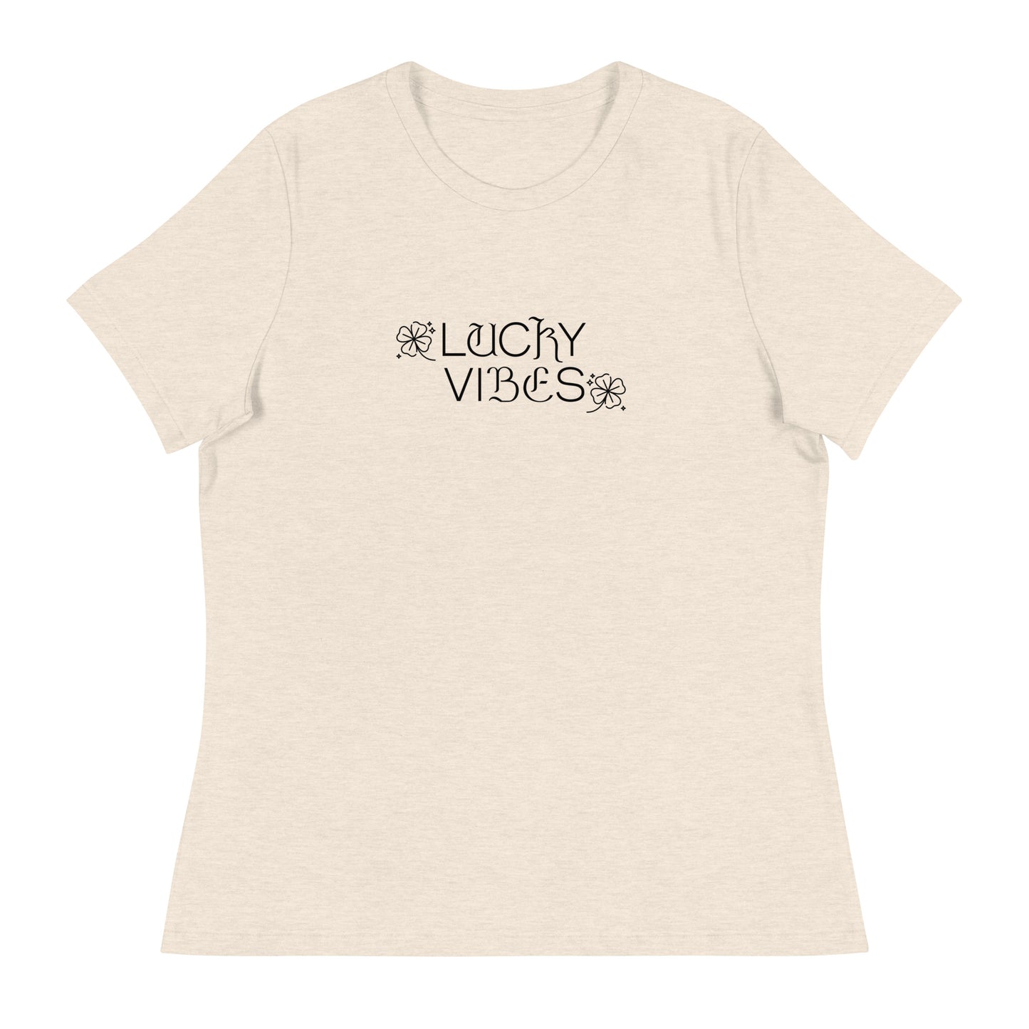 Lucky Vibes Women's St Patrick's Day T-Shirt Heather Prism Natural