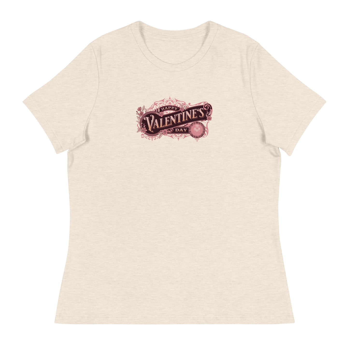 Women's Happy Valentine's Day T-Shirt Heather Prism Natural