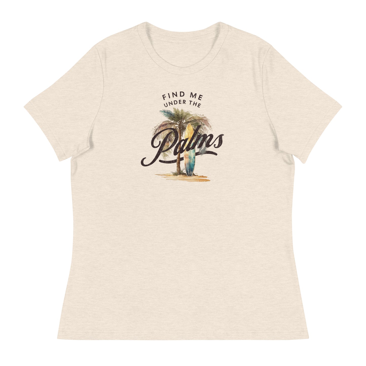 Find me Under the Palms Women's Beach T-Shirt Heather Prism Natural