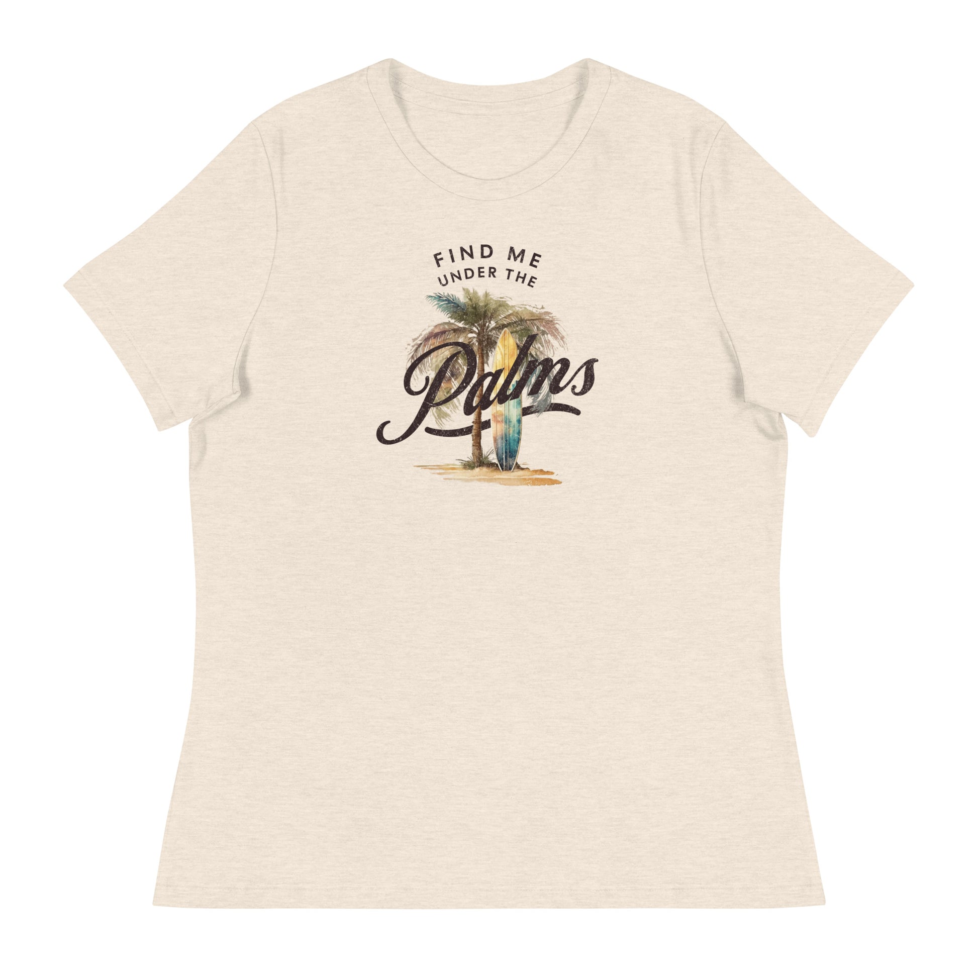 Find me Under the Palms Women's Beach T-Shirt Heather Prism Natural