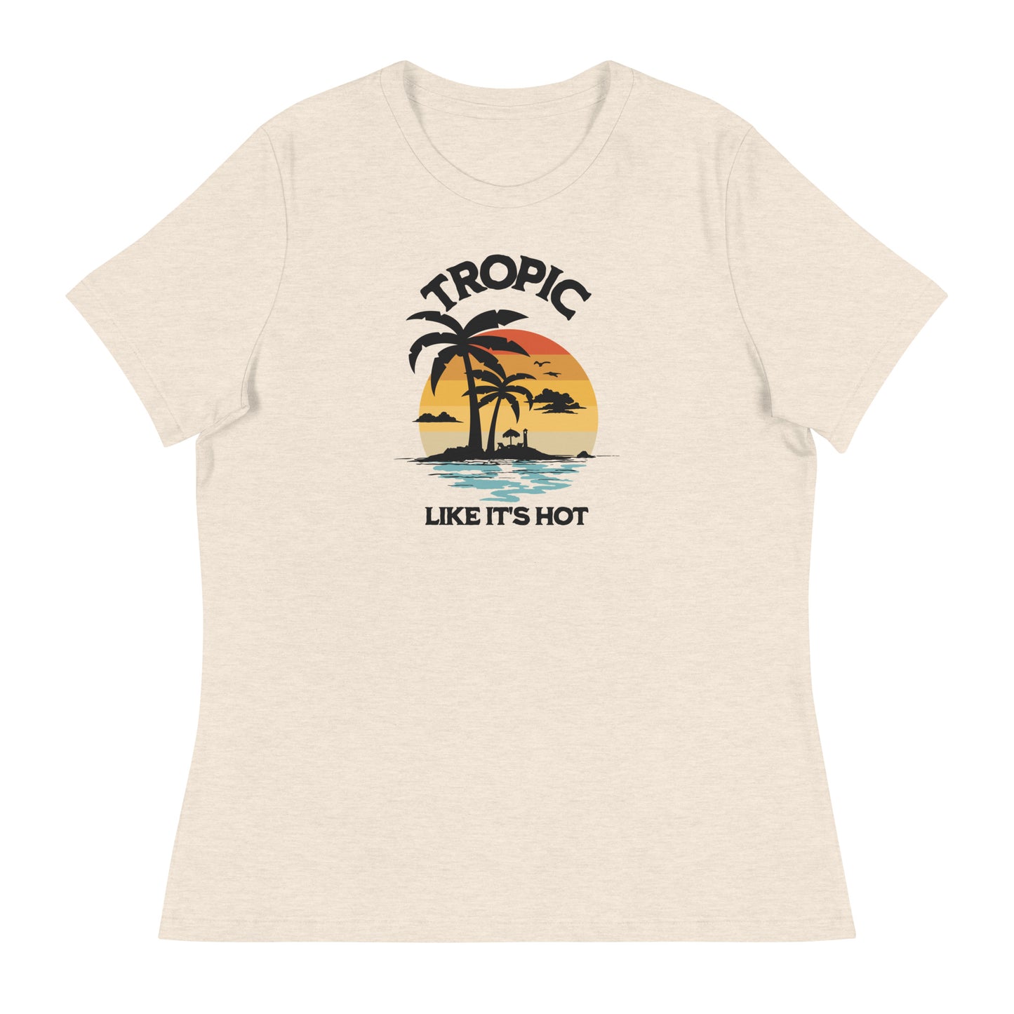 Tropic Like It's Hot Women's Summer T-Shirt Heather Prism Natural