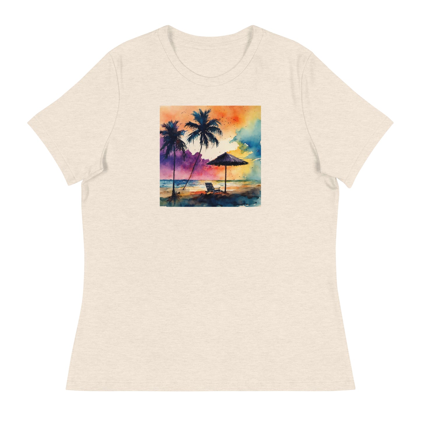 Beautiful Summer Paradise Women's Beach T-Shirt Heather Prism Natural