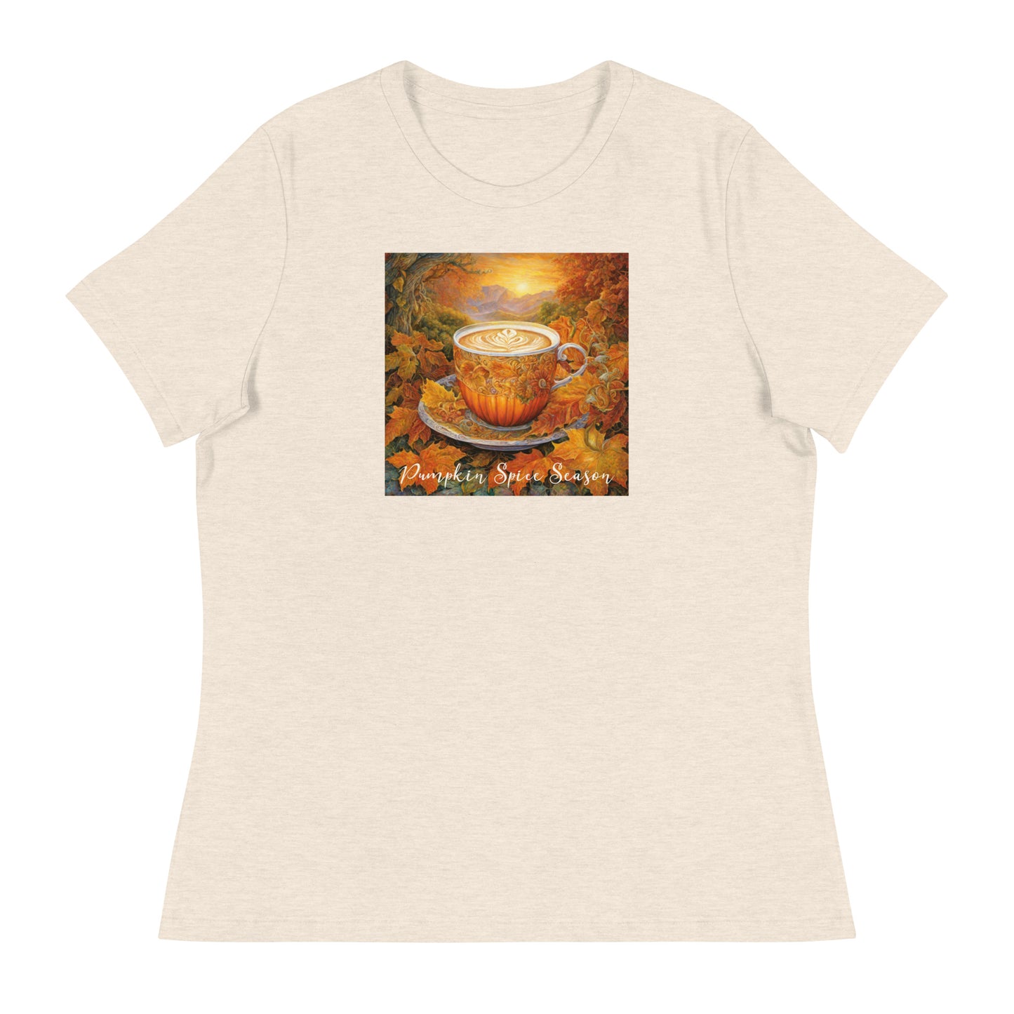 Pumpkin Spice Season Women's Autumn T-Shirt Heather Prism Natural