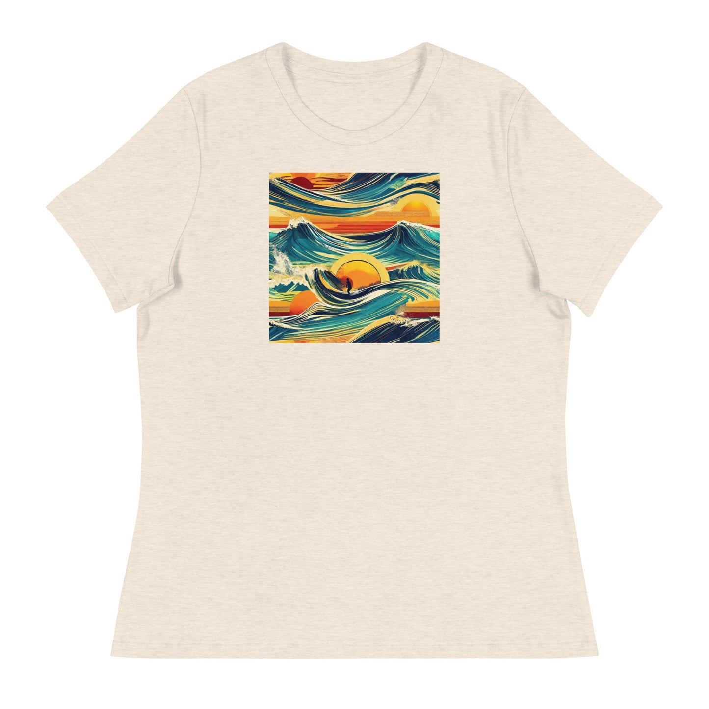 Surf's Up Women's T-Shirt Heather Prism Natural