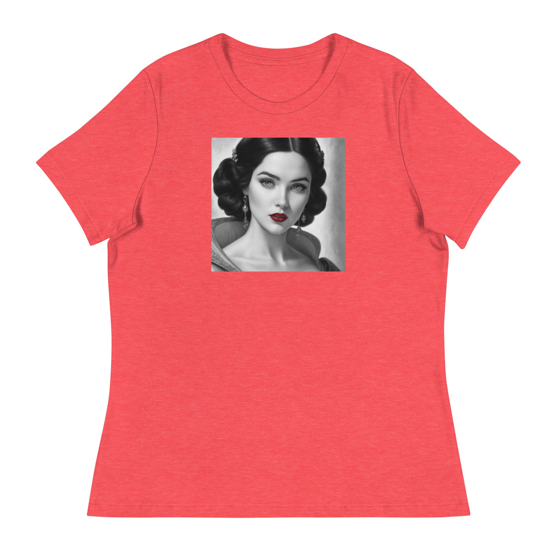 Snow White Portrait Women's Fairy Tale T-Shirt Heather Red