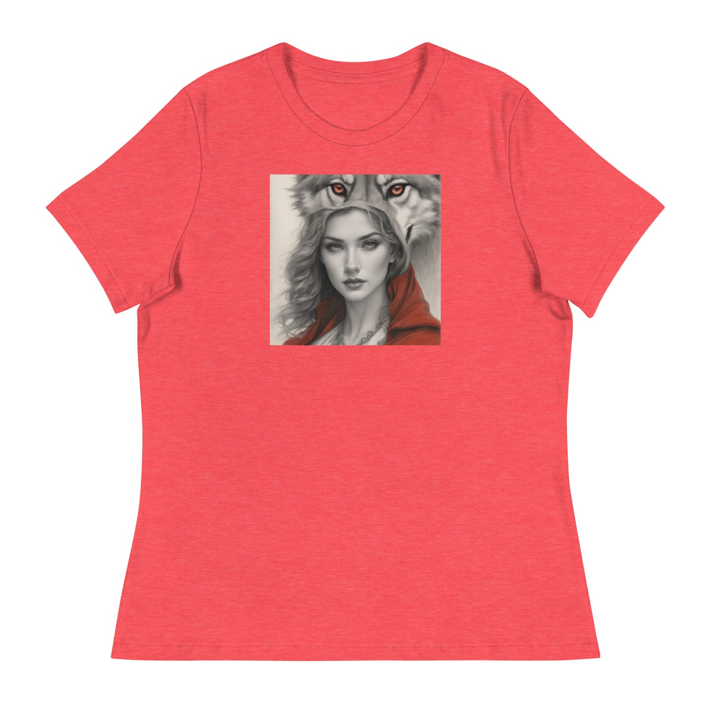 Mystique of the Wolf Women's T-Shirt Heather Red