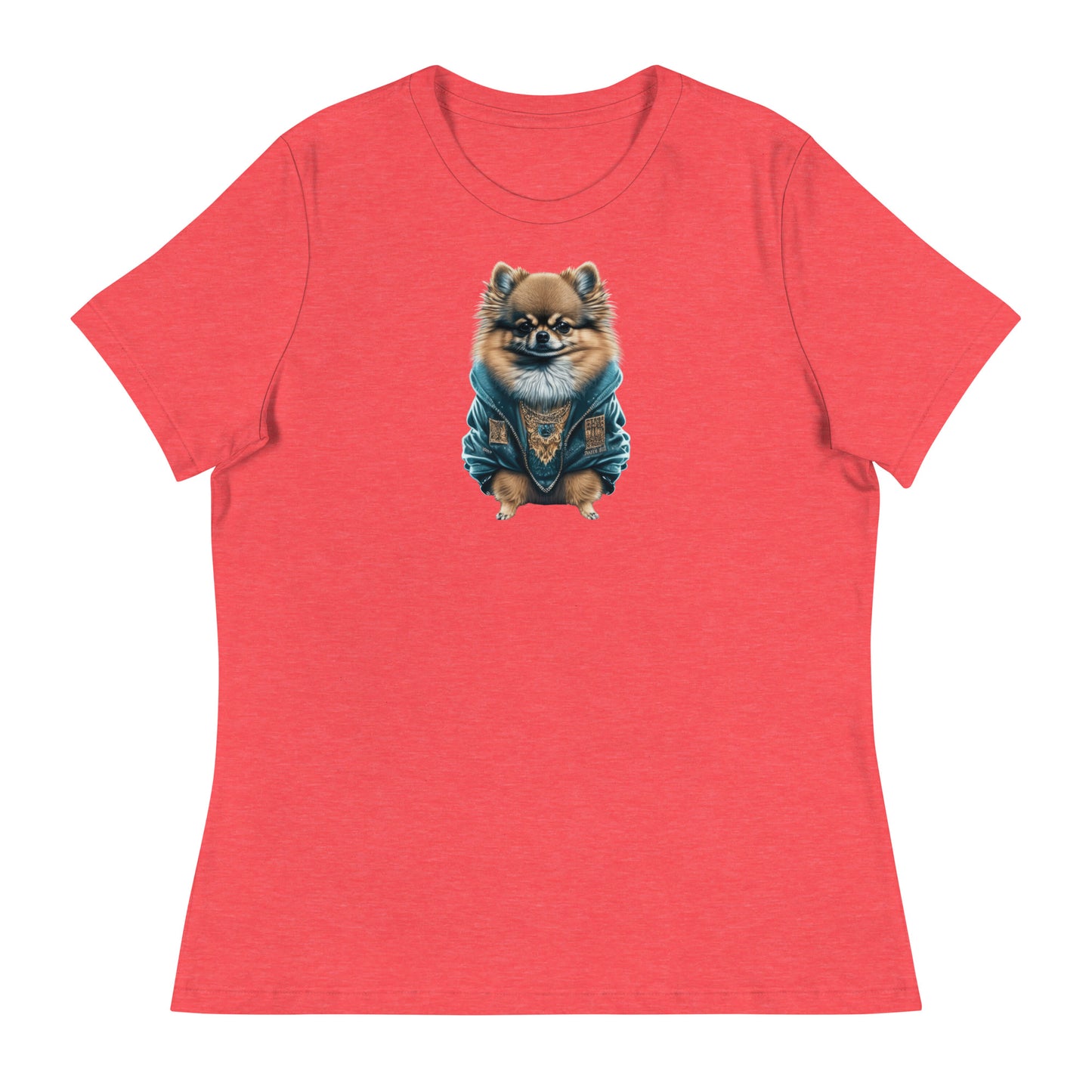 Fancy Pomeranian Women's Dog Lover T-Shirt Heather Red