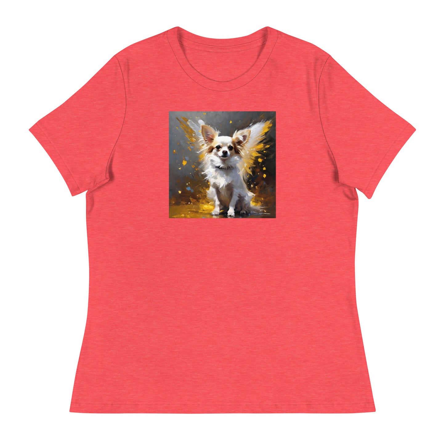 Angel Chihuahua Women's Dog Lover T-Shirt Heather Red