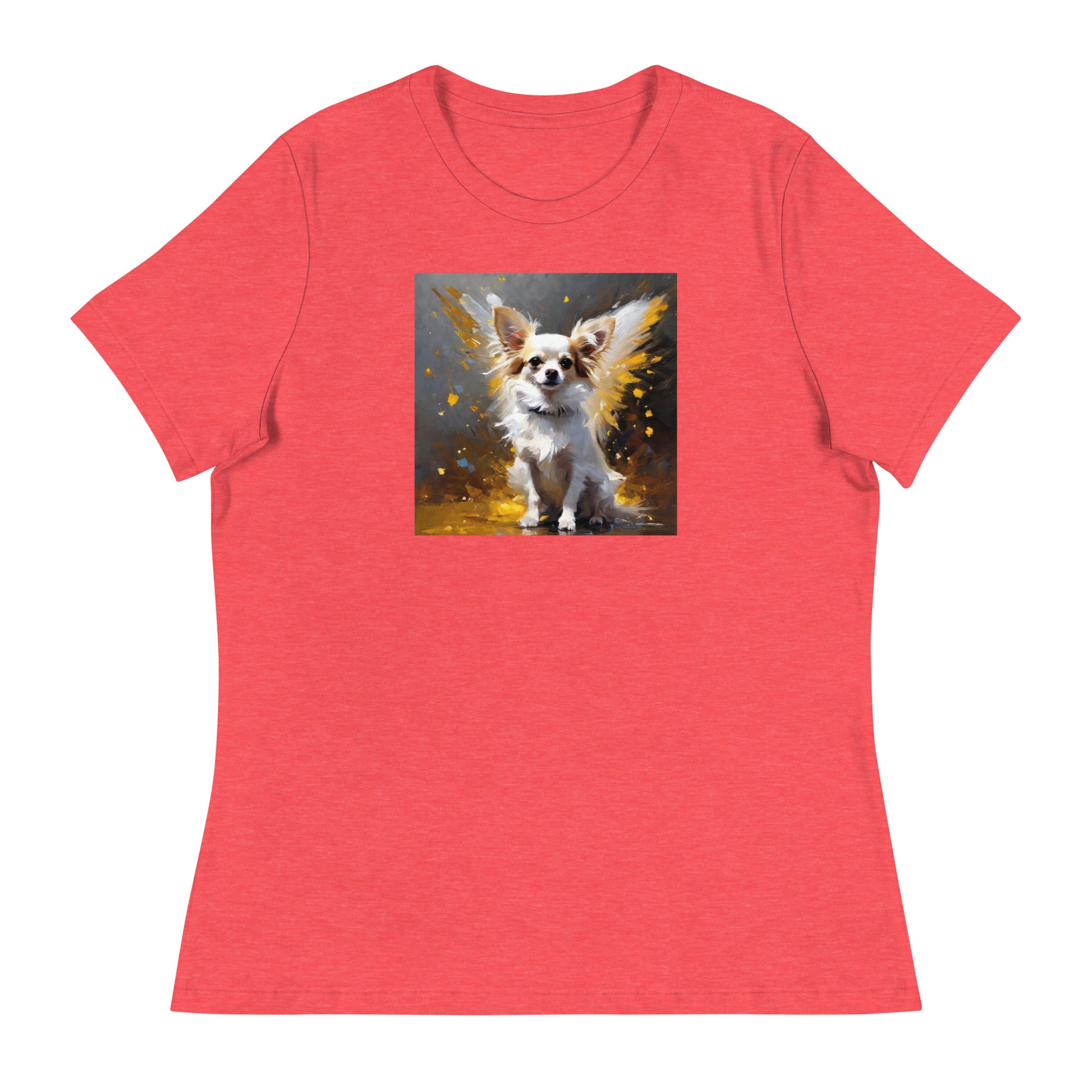 Angel Chihuahua Women's Dog Lover T-Shirt Heather Red