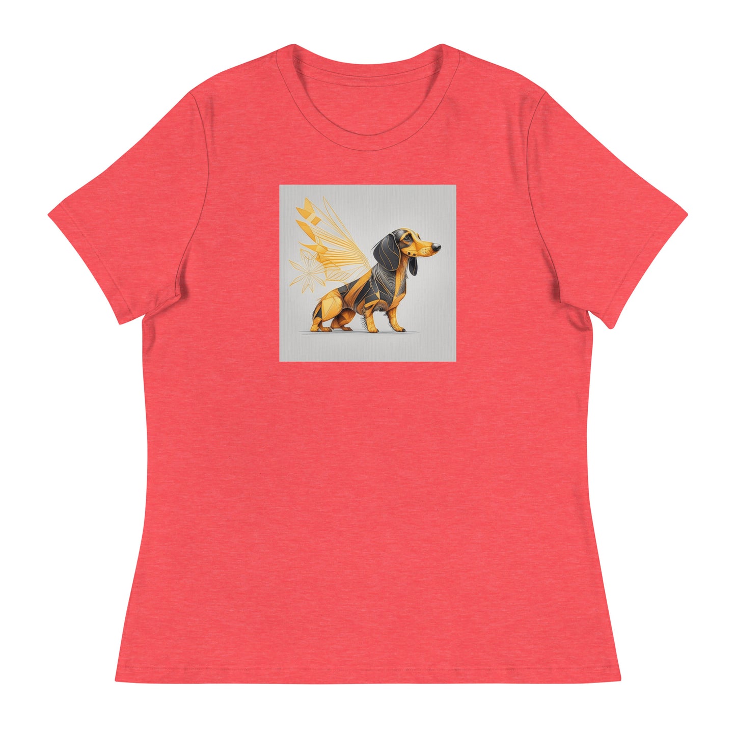 Dachshund with Wings Women's Dog Lover T-Shirt Heather Red