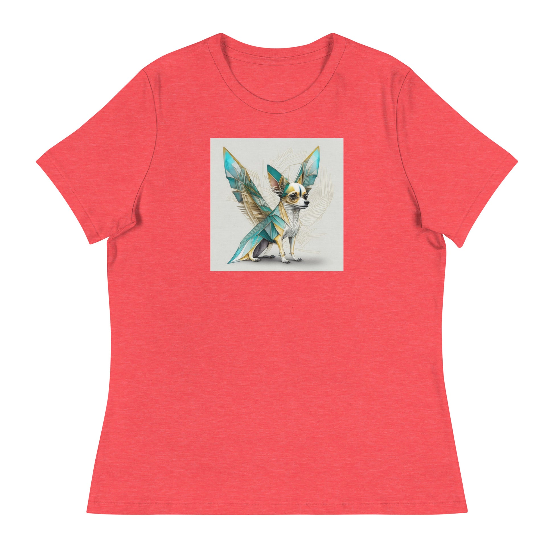 Chihuahua with Wings Women's Dog Lover T-Shirt Heather Red