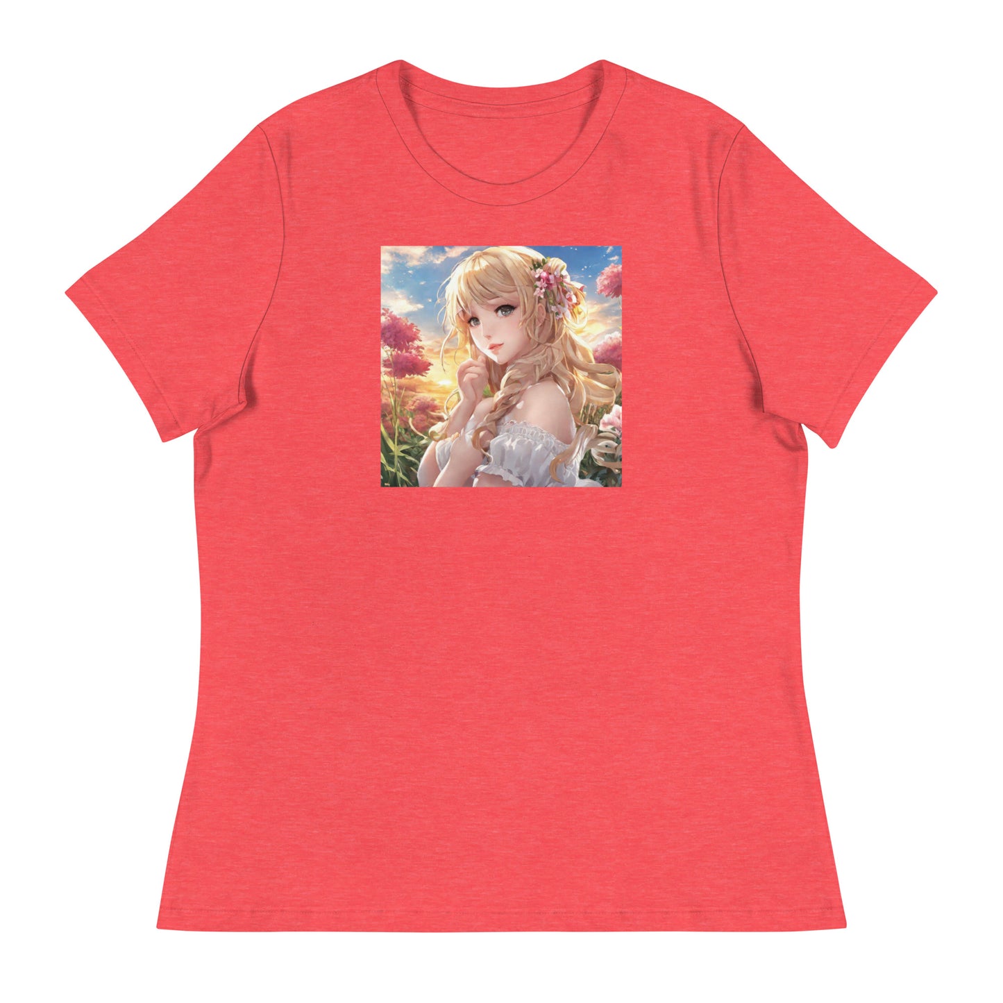 Timeless Beauty Women's Anime T-Shirt Heather Red