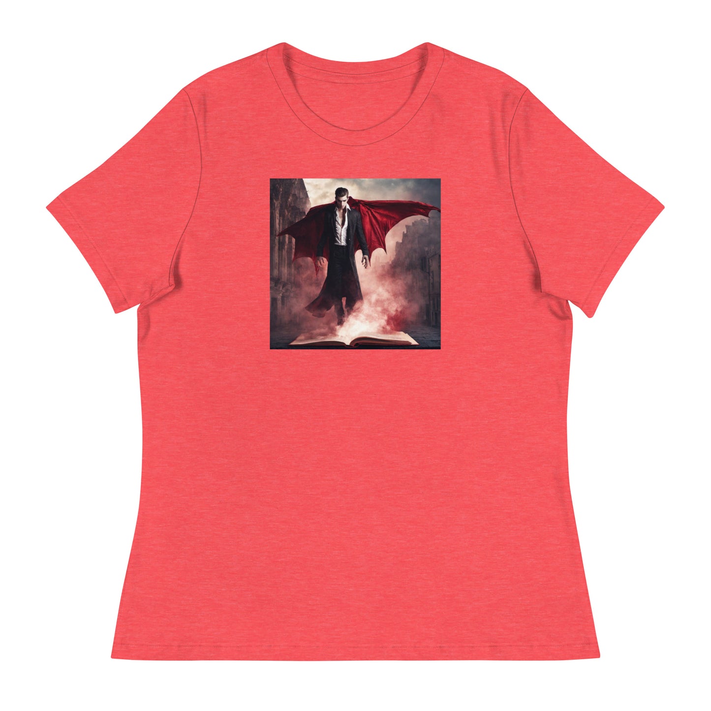 Women's Vampire Book Lover T-Shirt Heather Red