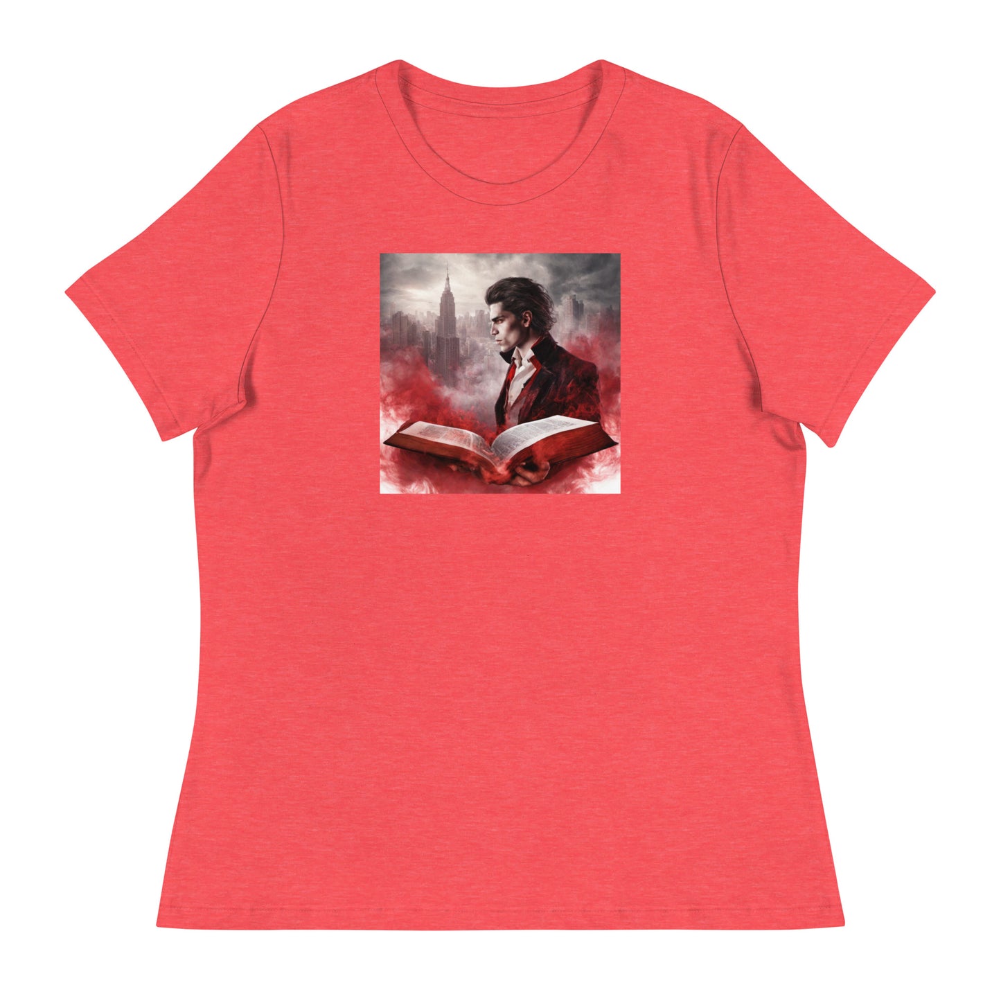 Women's Vampire Book Fan T-Shirt Heather Red