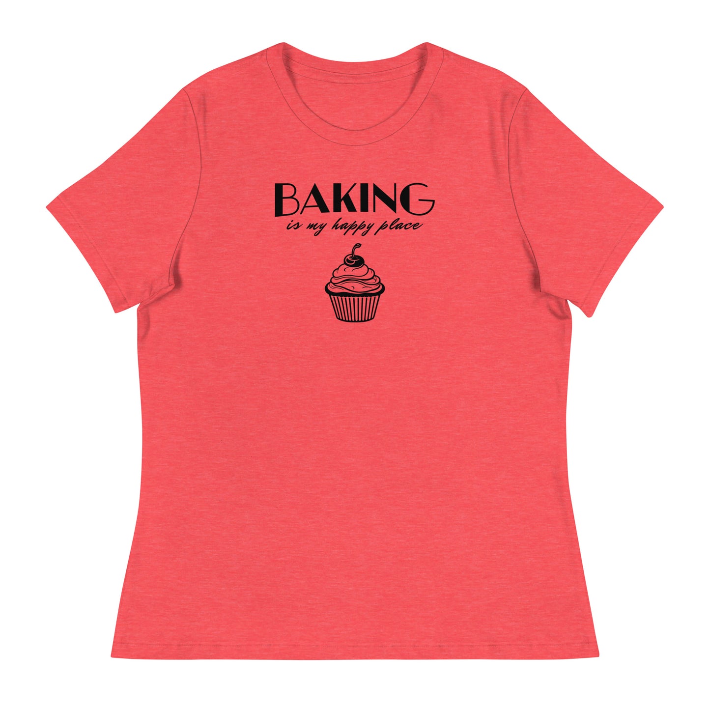 Women's Baking is my Happy Place T-Shirt Heather Red