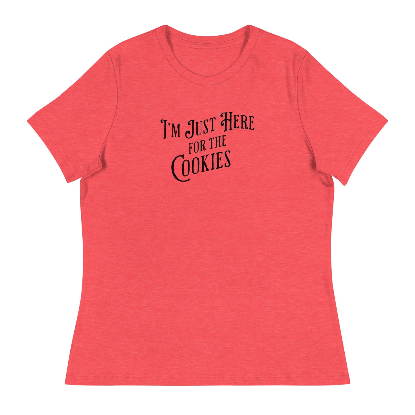 I'm Just Here for the Cookies Women's Christmas T-Shirt Heather Red