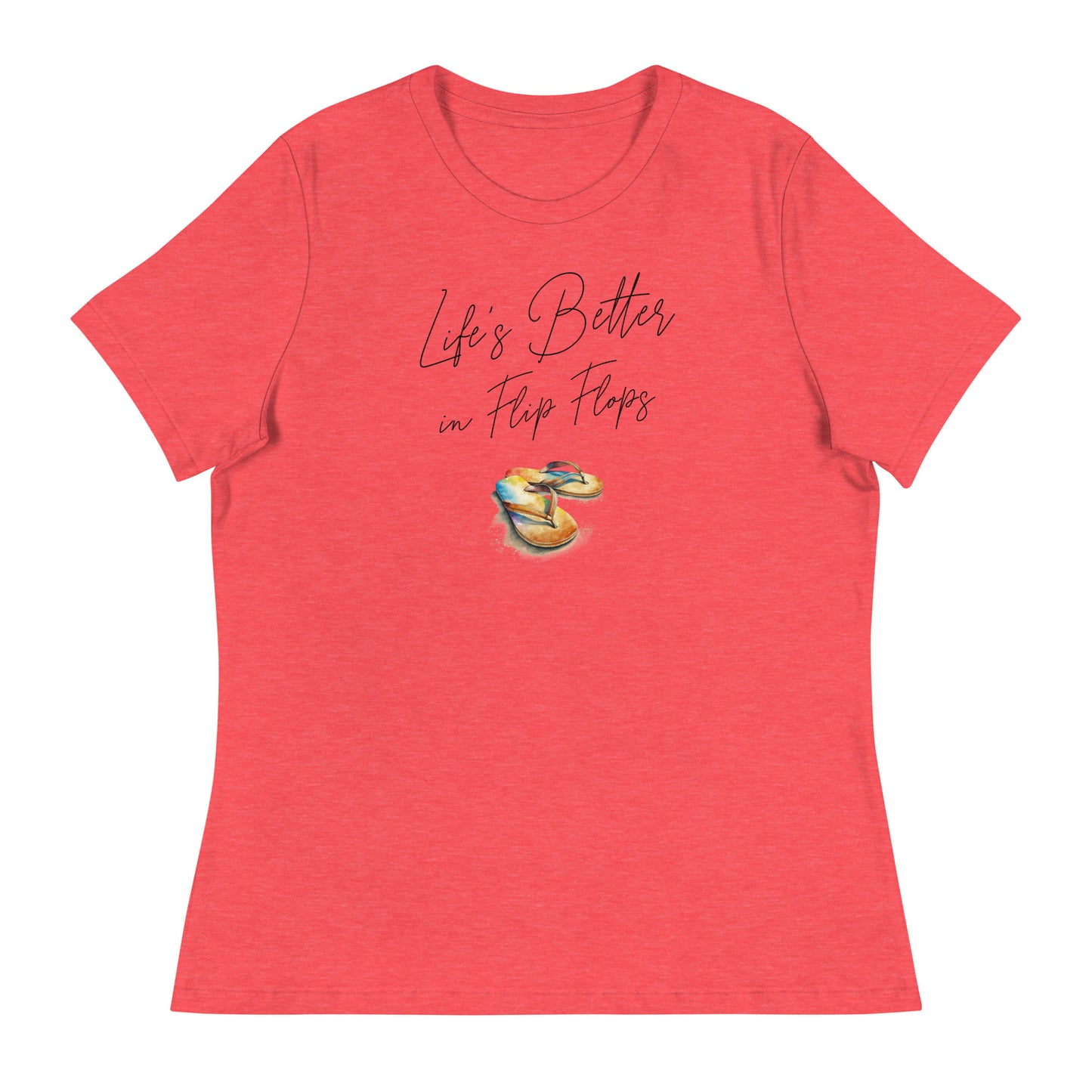 Life's Better in Flip Flops Women's Beach T-Shirt Heather Red