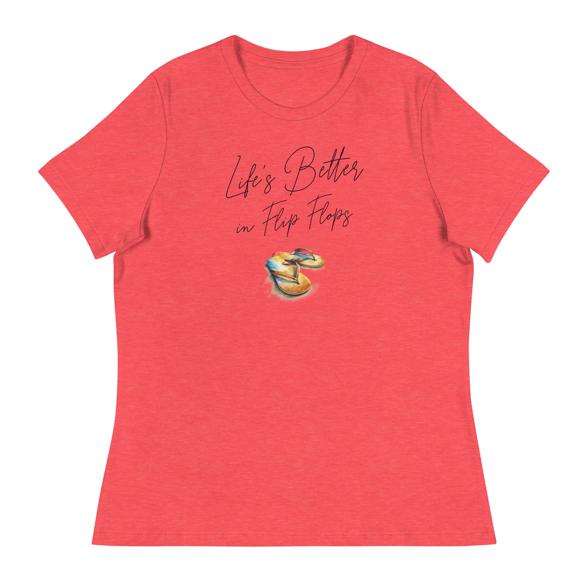 Life's Better in Flip Flops Women's Beach T-Shirt Heather Red