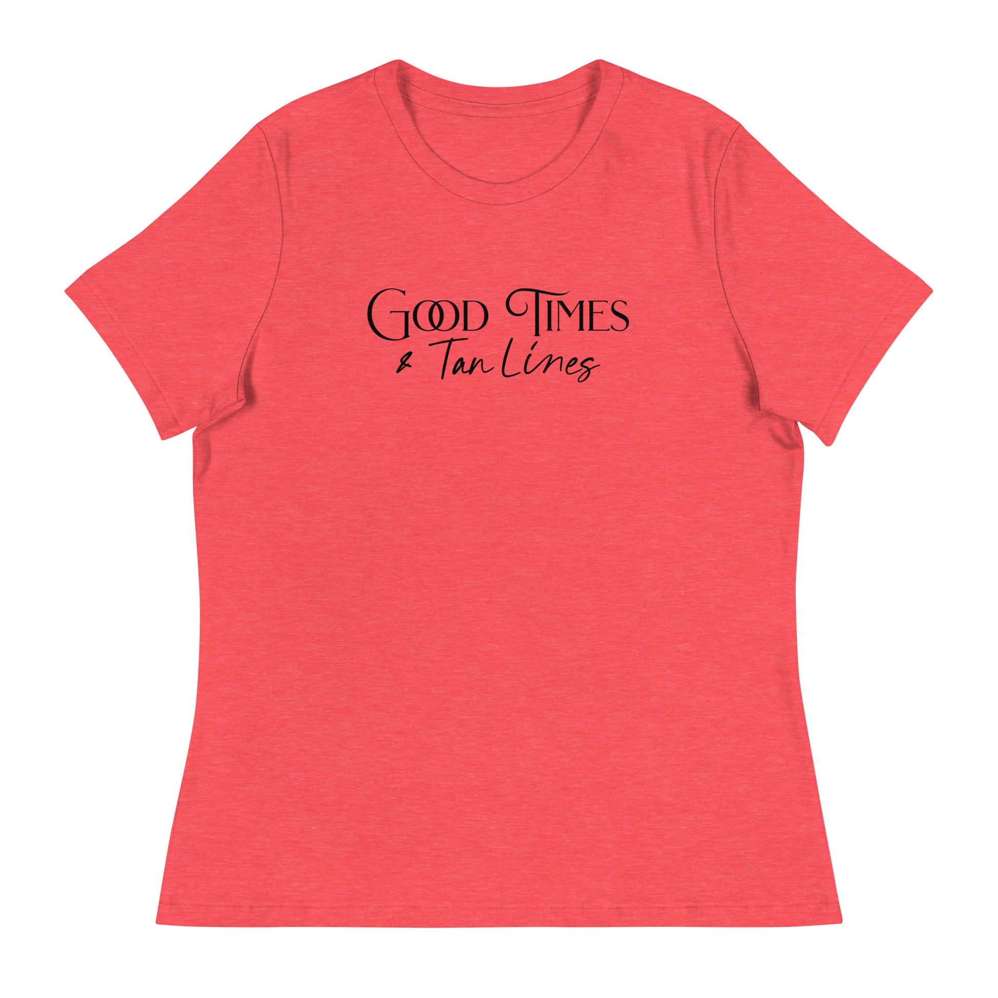 Good Times & Tan Lines Women's Summer T-Shirt Heather Red