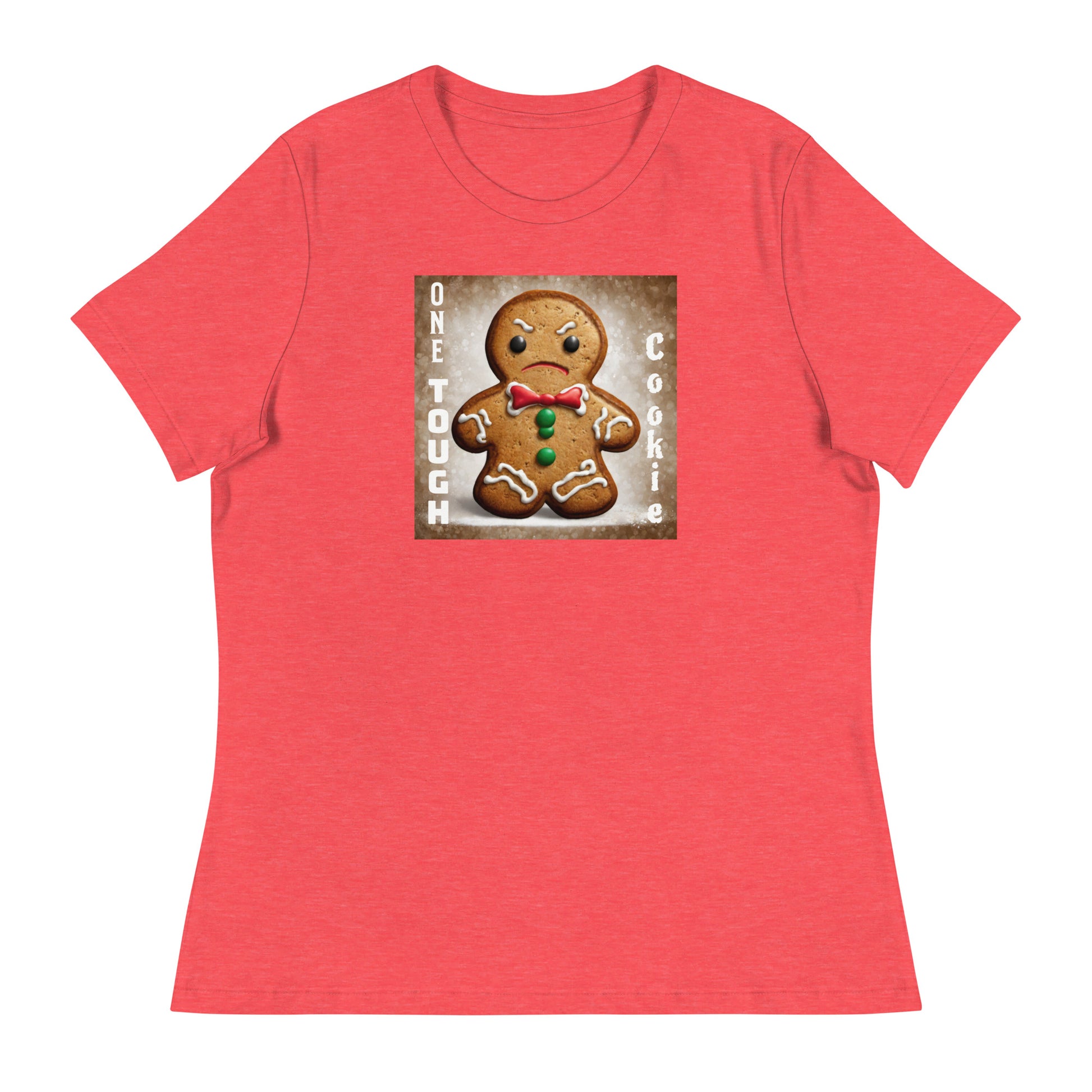 One Tough Cookie Women's Christmas T-Shirt Heather Red