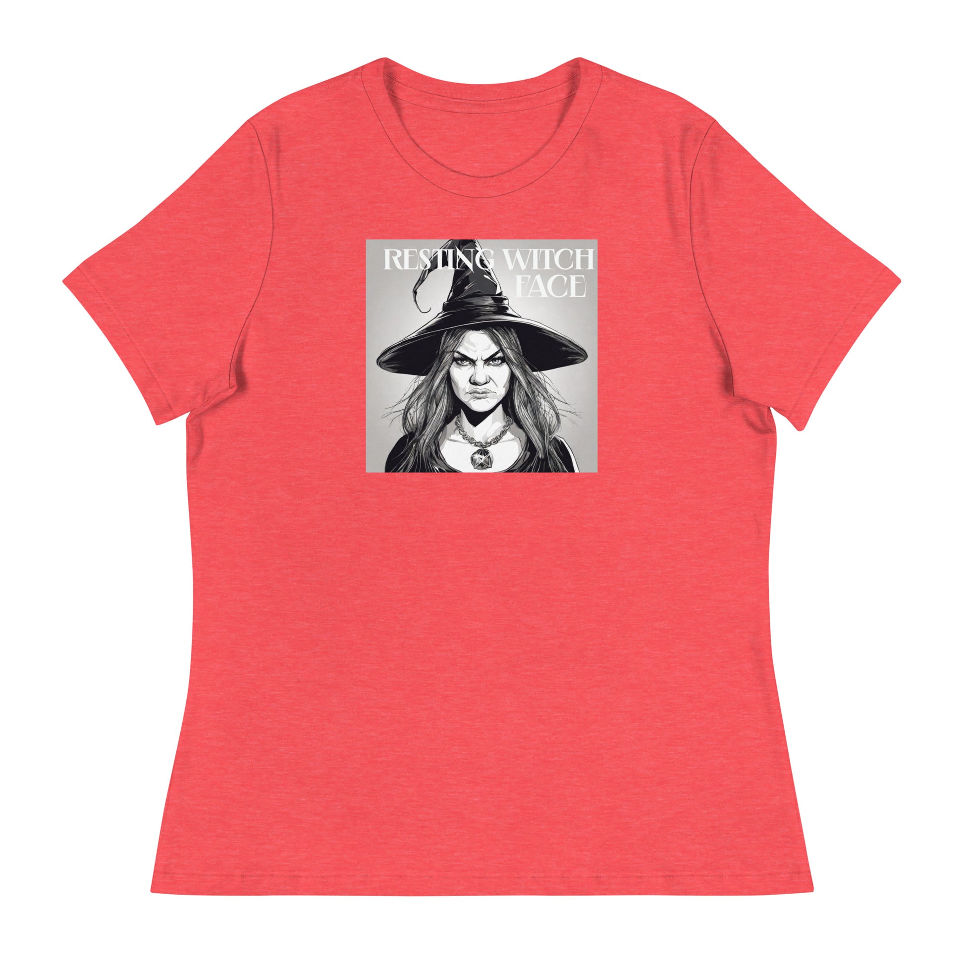 Resting Witch Face Women's Halloween T-Shirt Heather Red