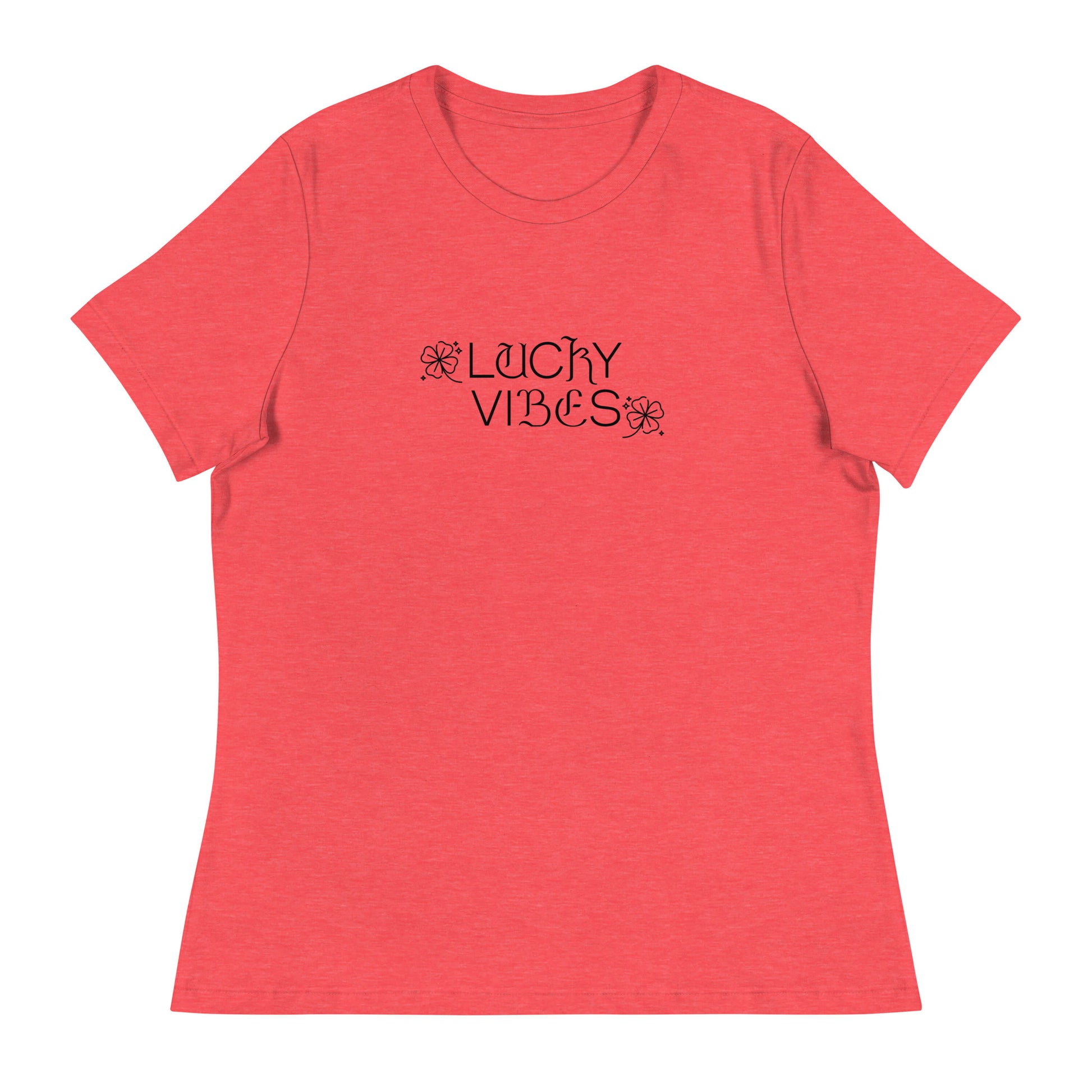 Lucky Vibes Women's St Patrick's Day T-Shirt Heather Red