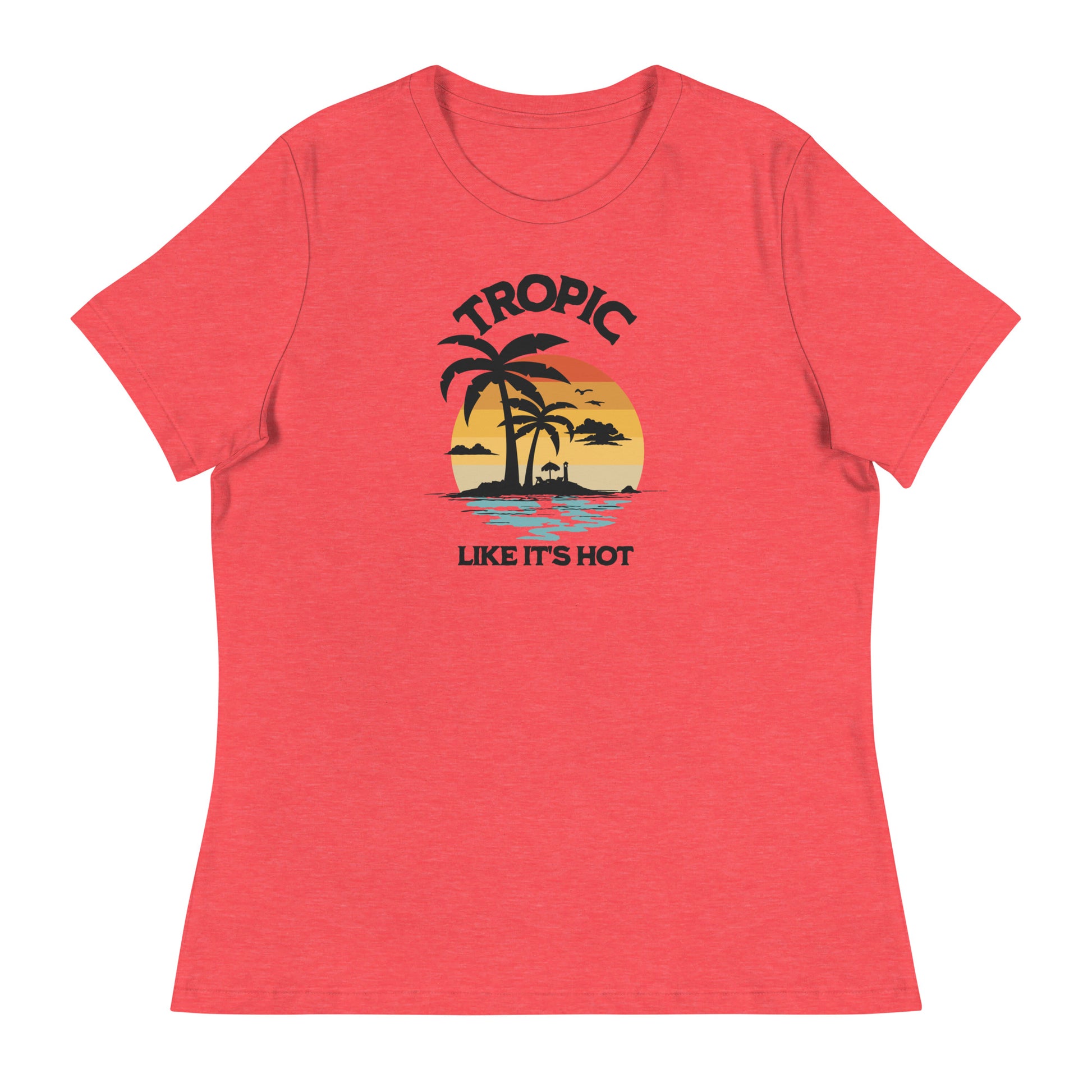 Tropic Like It's Hot Women's Summer T-Shirt Heather Red