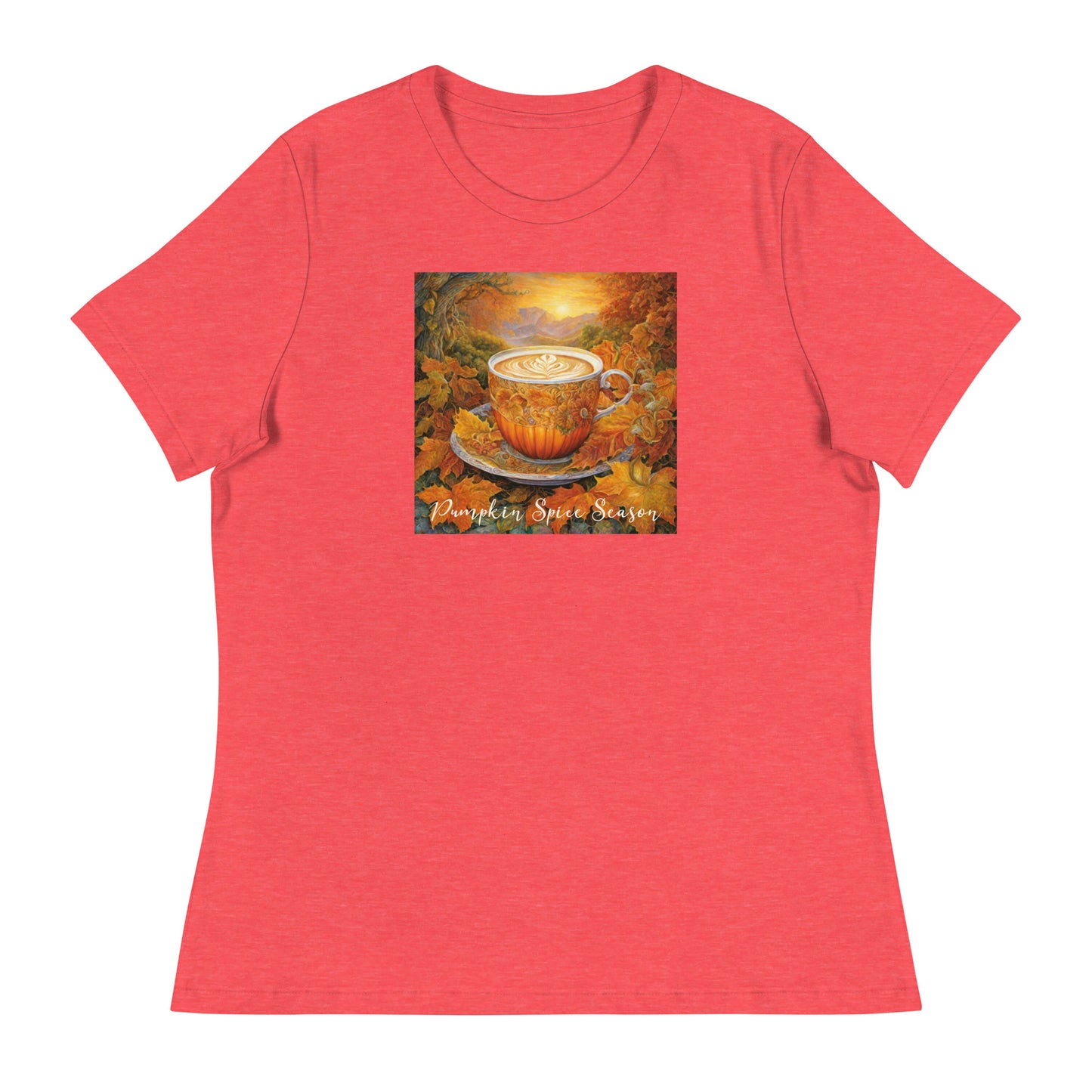 Pumpkin Spice Season Women's Autumn T-Shirt Heather Red