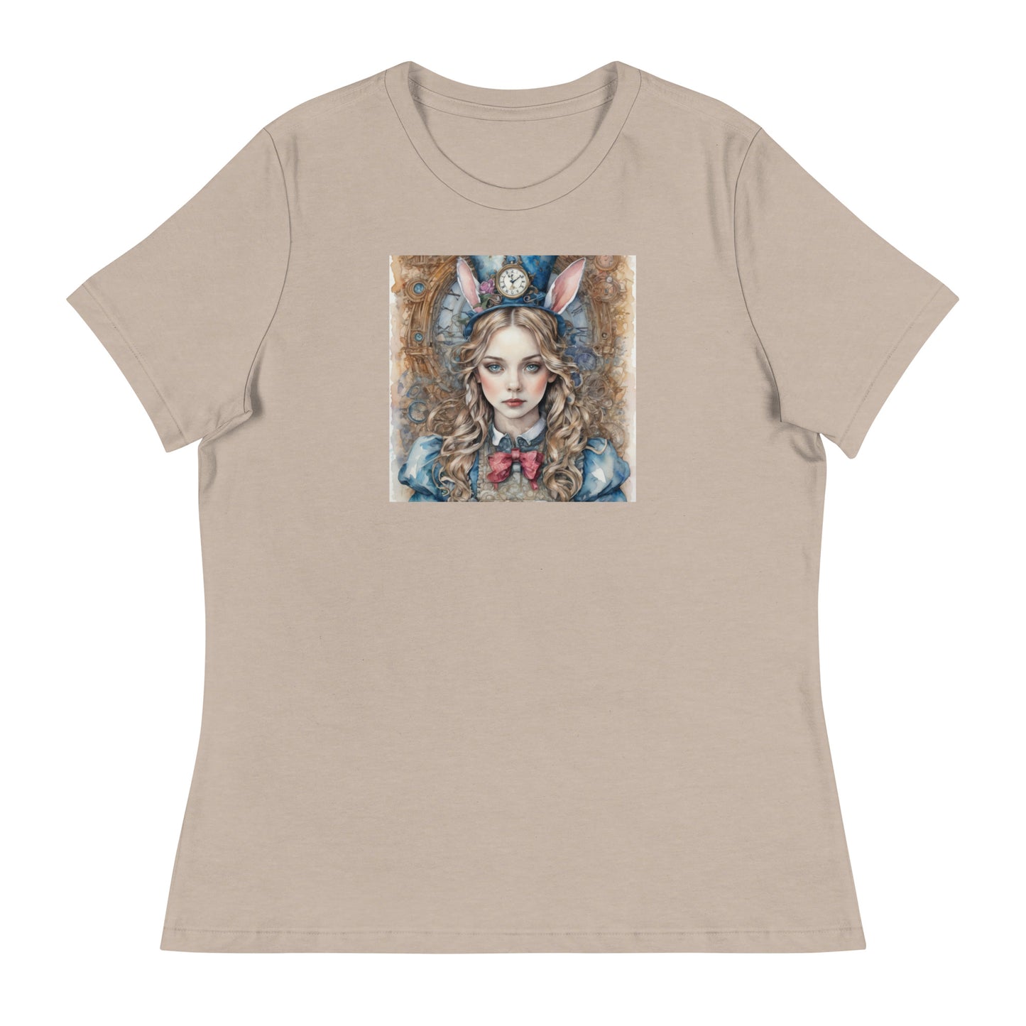 Alice in Wonderland with Bunny Ears Women's T-Shirt Heather Stone