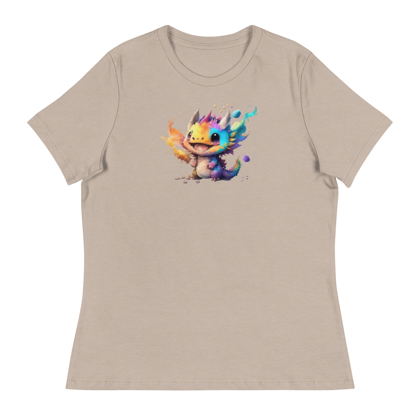 Cute Baby Dragon Women's Fantasy T-Shirt Heather Stone