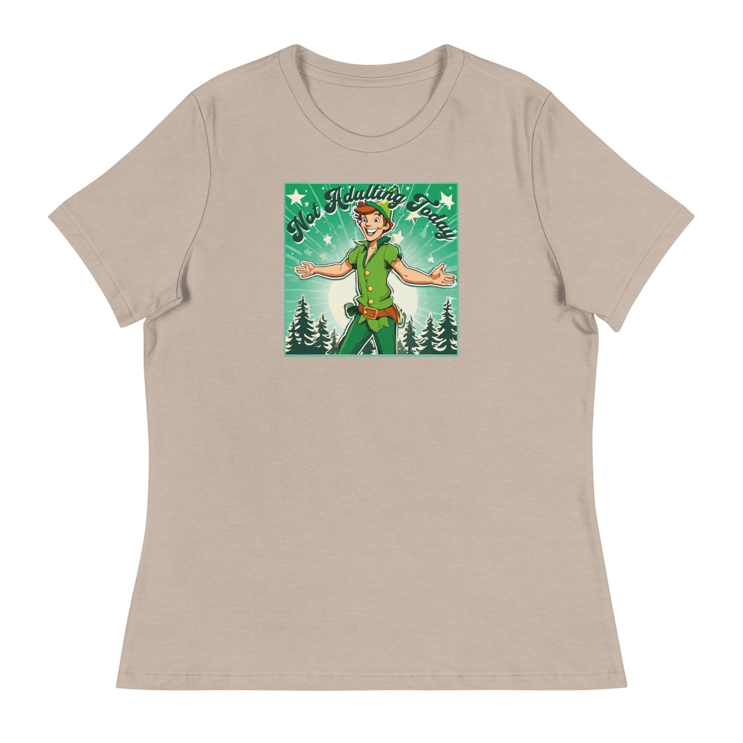 Peter Pan Not Adulting Today Women's Funny T-Shirt Heather Stone