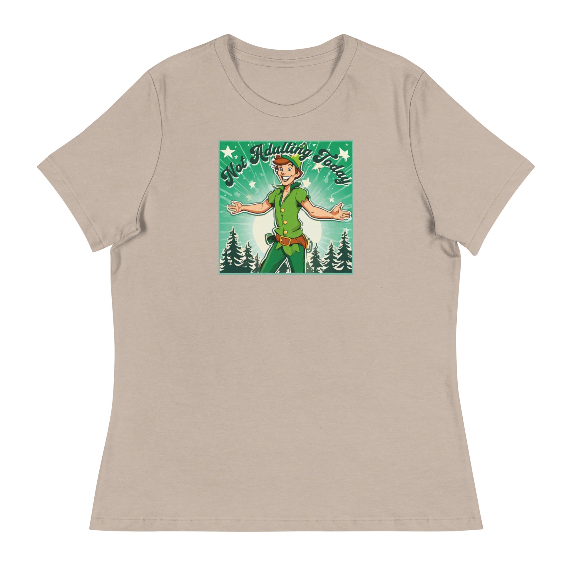 Peter Pan Not Adulting Today Women's Funny T-Shirt Heather Stone