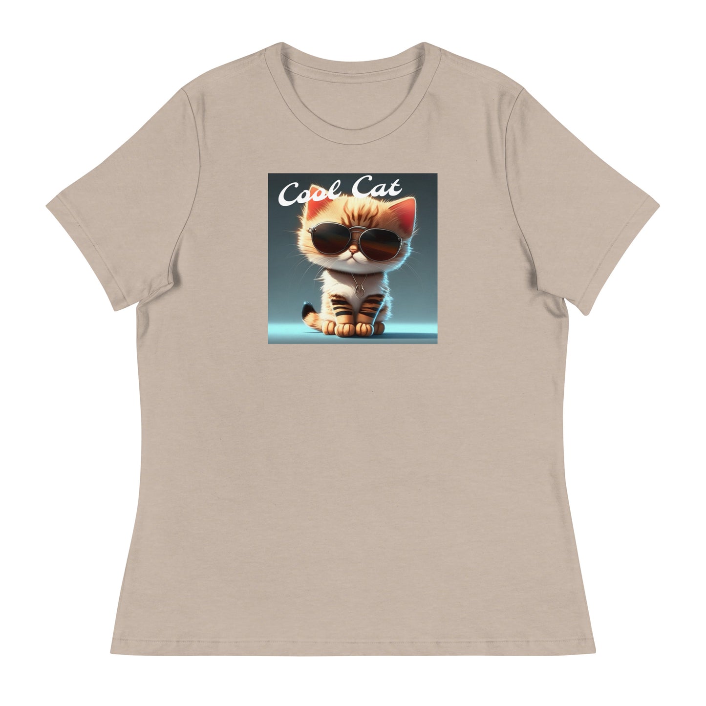 Cool Cat Women's Funny T-Shirt Heather Stone