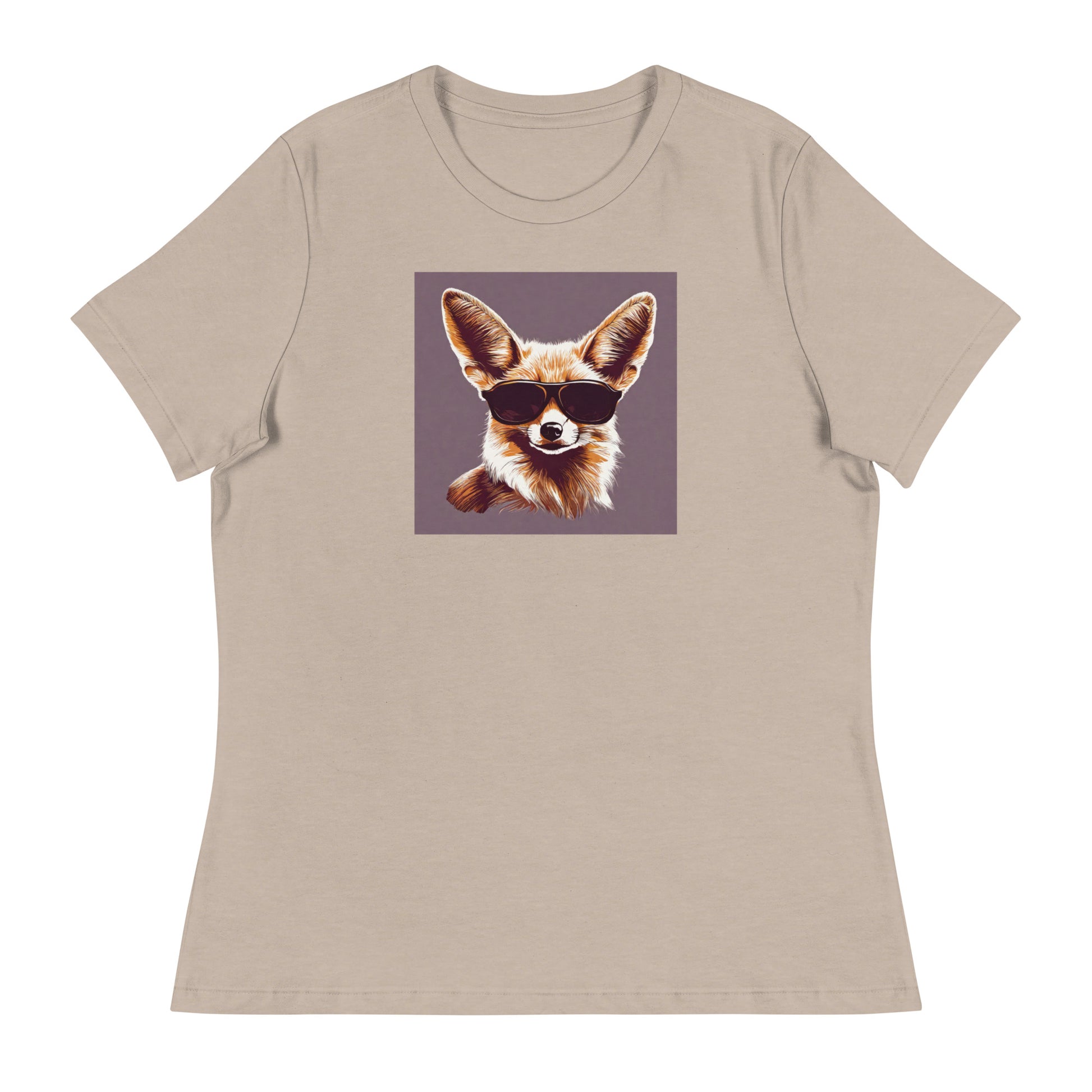 Fennec Fox in Shades Women's Animal Lover T-Shirt Heather Stone