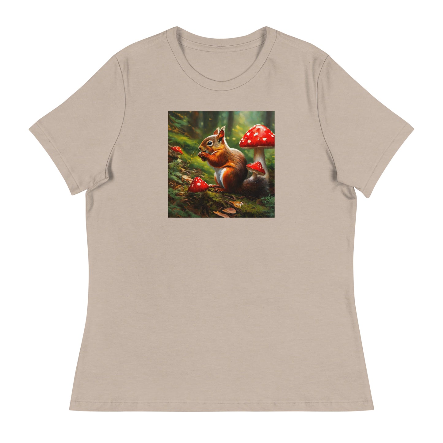 Forest Squirrel Women's Animal Lover T-Shirt Heather Stone