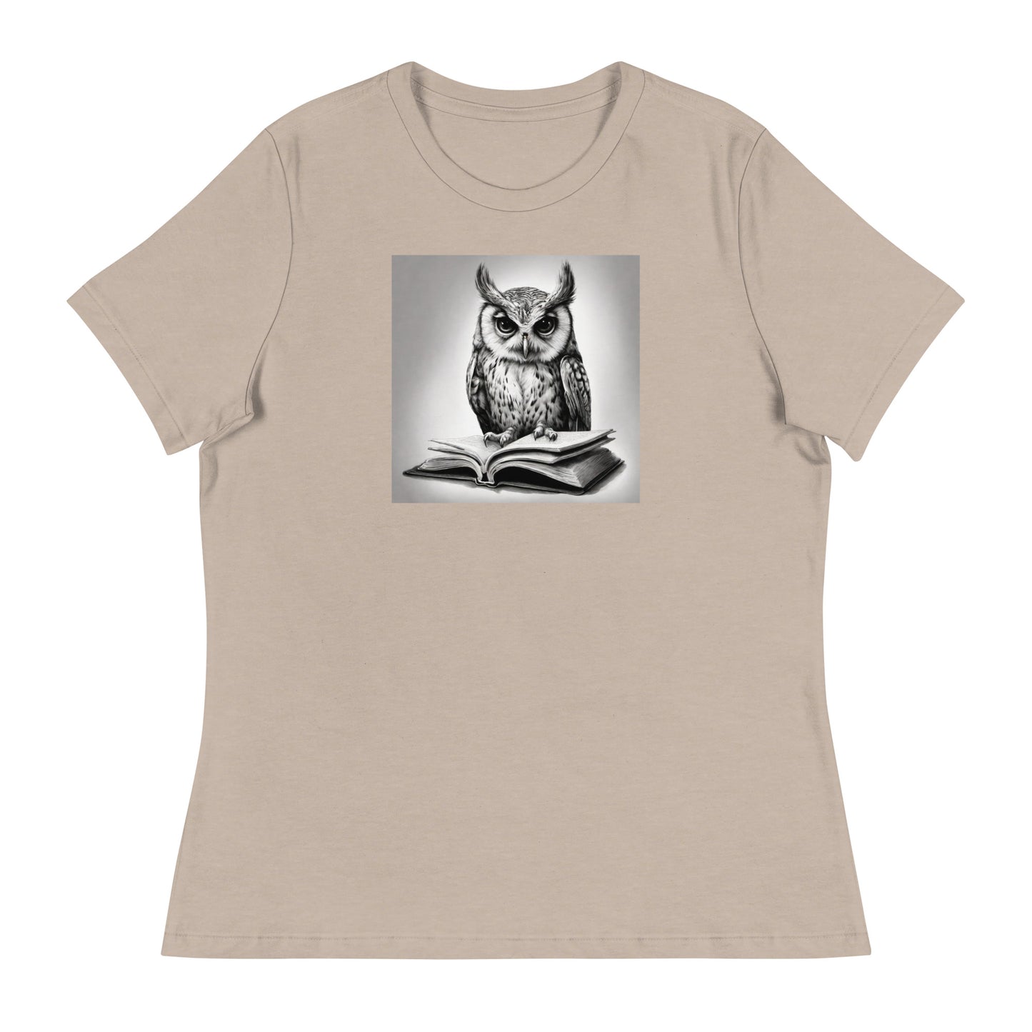 Booksmart Owl Women's Book Lover T-Shirt Heather Stone