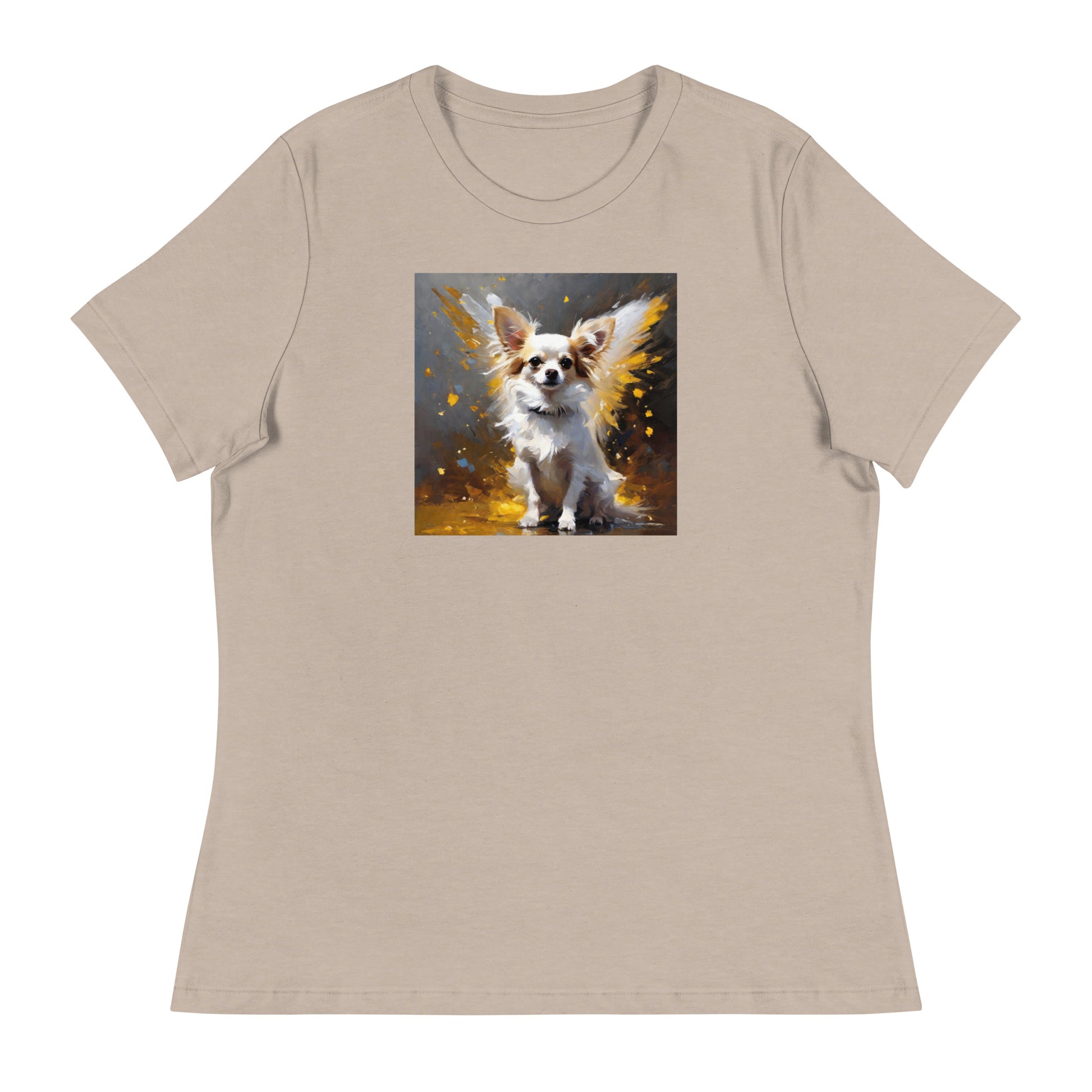 Angel Chihuahua Women's Dog Lover T-Shirt Heather Stone